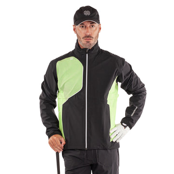 Galvin Green Ames Pertex Waterproof Golf Jacket Black/Fresh Green 8810