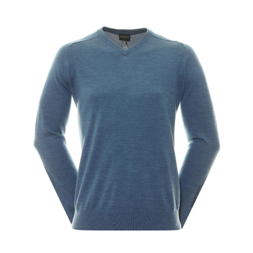Galvin Green Carl V-Neck Sweater Blue Melange 9587