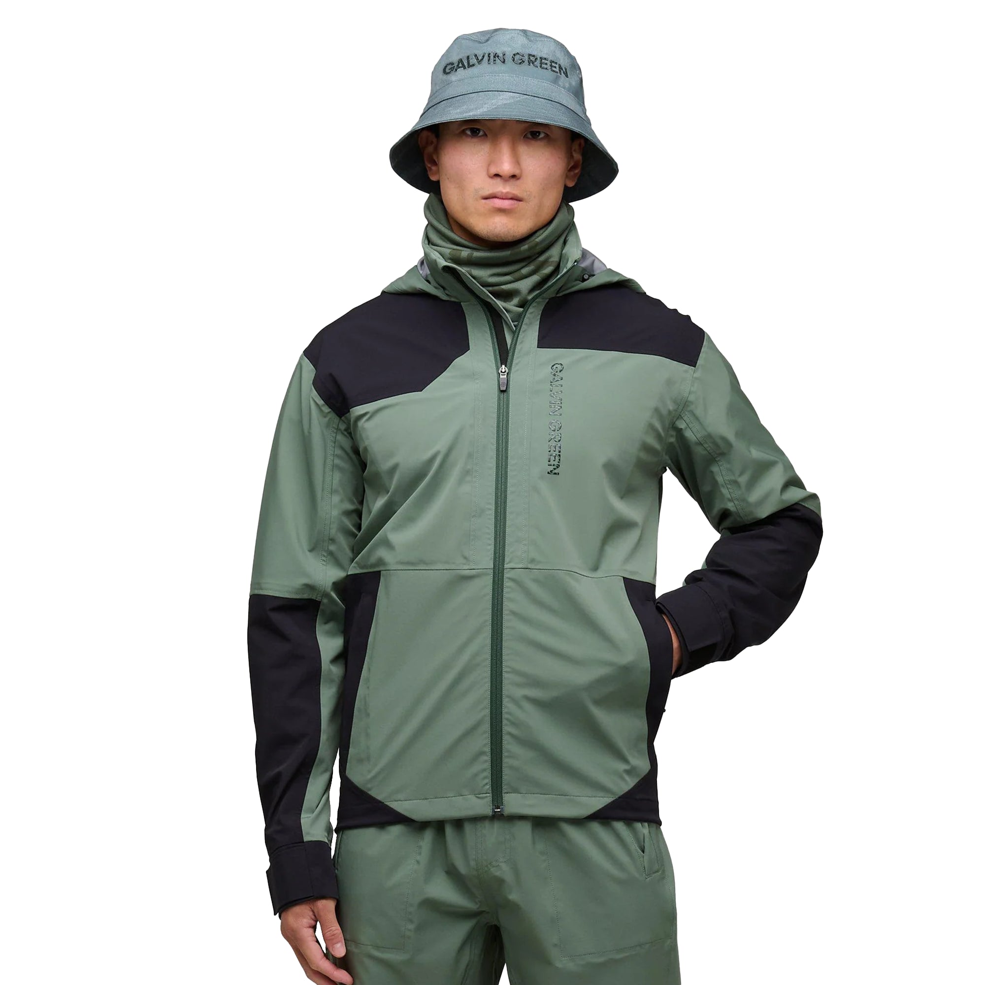 galvin green wet gear Galvin Green Concept Argus Pertex Waterproof Golf Jacket - Duck Green 9977 - Argus-9977 - Function18