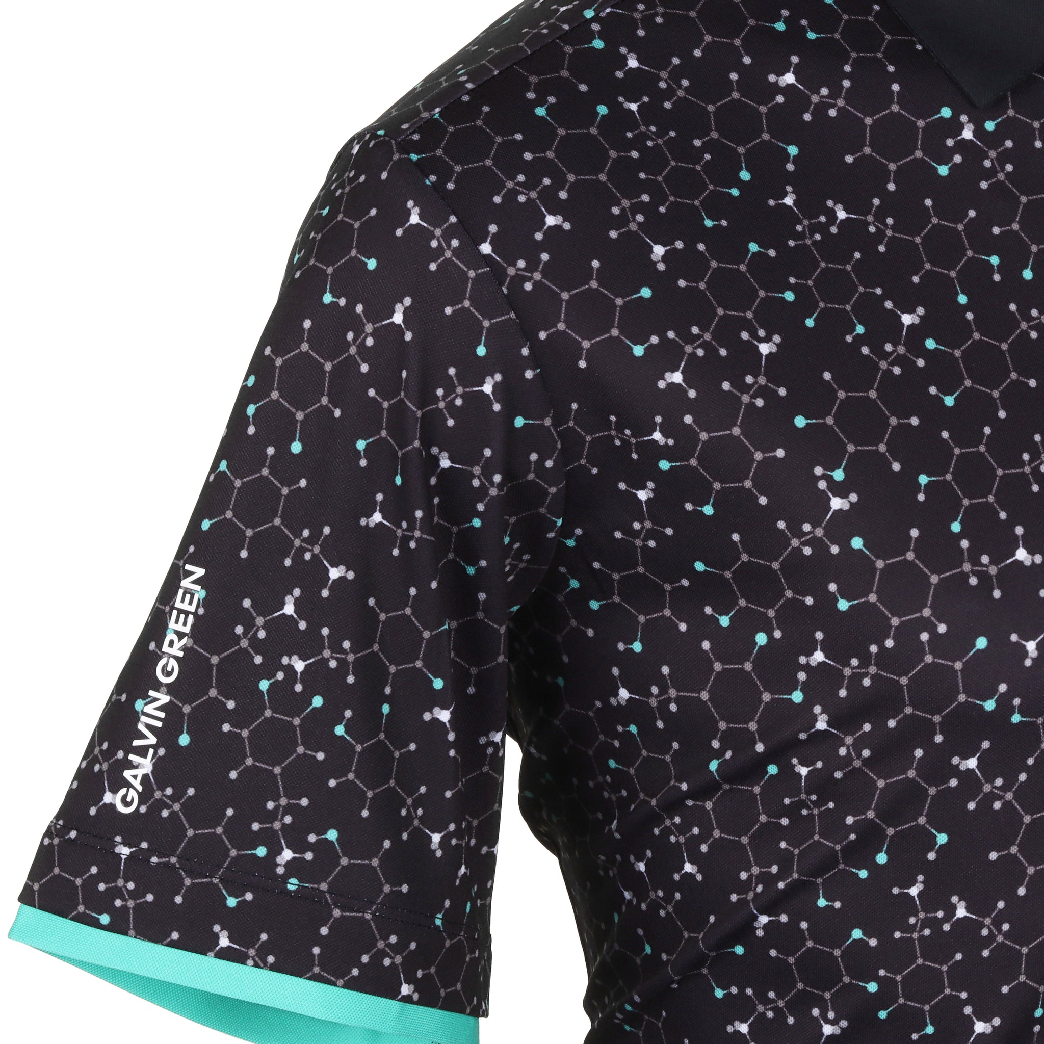 Galvin Green Mannix Ventil8+ Golf Shirt Black/Atlantis Green 8892