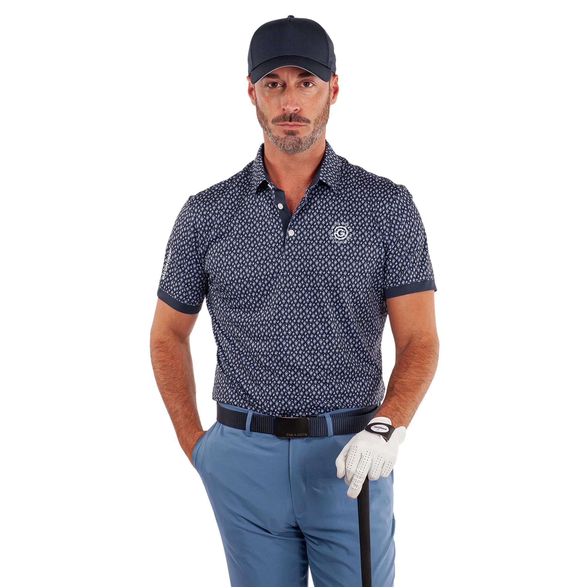 Galvin Green Manuel Ventil8+ Golf Shirt Navy/White 9349