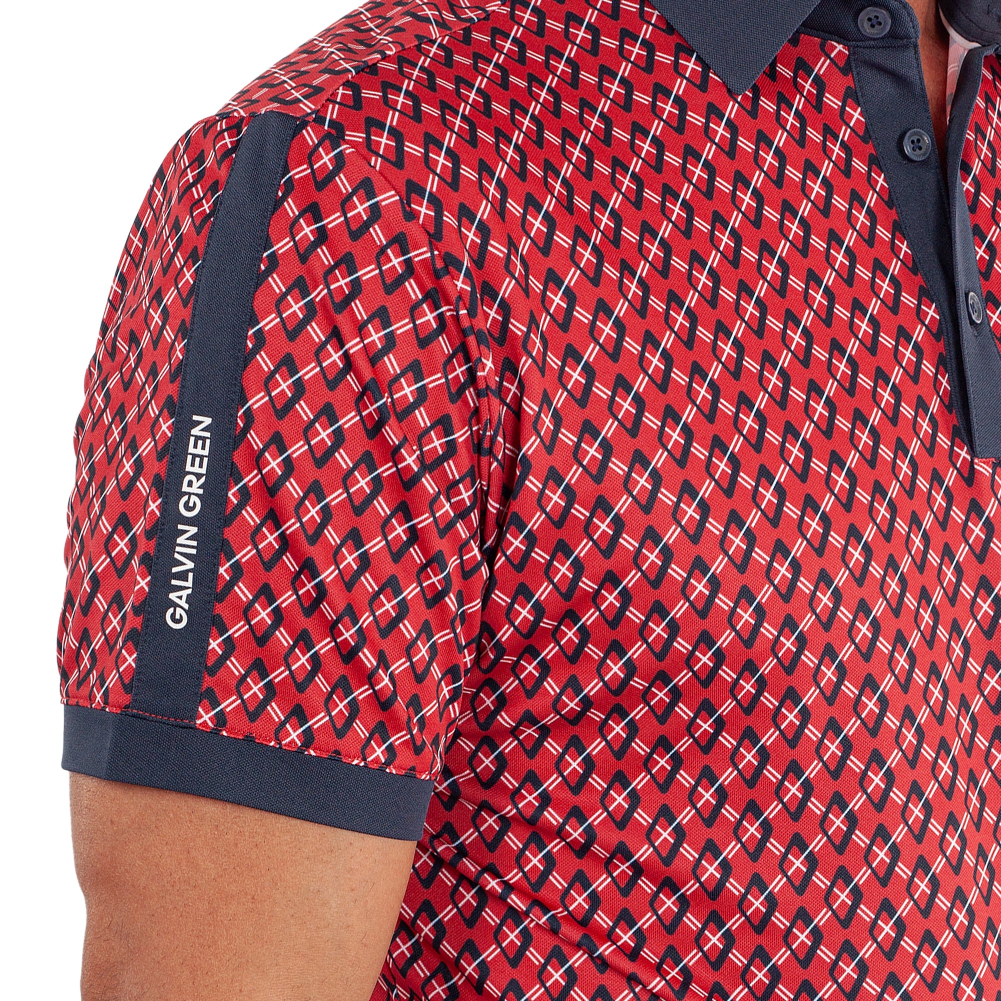 Galvin Green Maxwell Ventil8+ Golf Shirt Red/Navy 8875