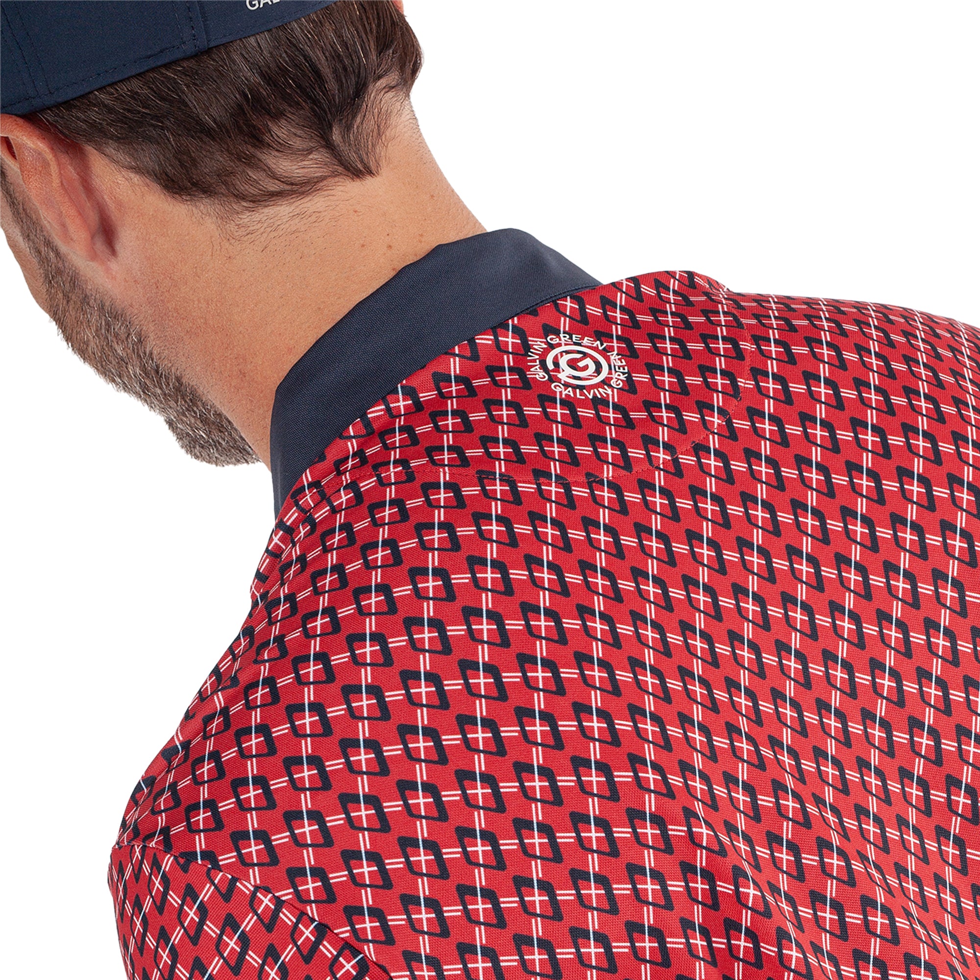 Galvin Green Maxwell Ventil8+ Golf Shirt Red/Navy 8875