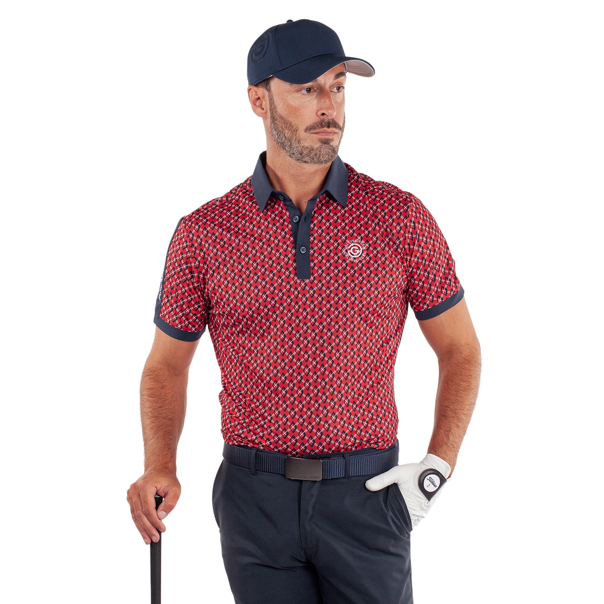 Galvin Green Maxwell Ventil8+ Golf Shirt Red/Navy 8875