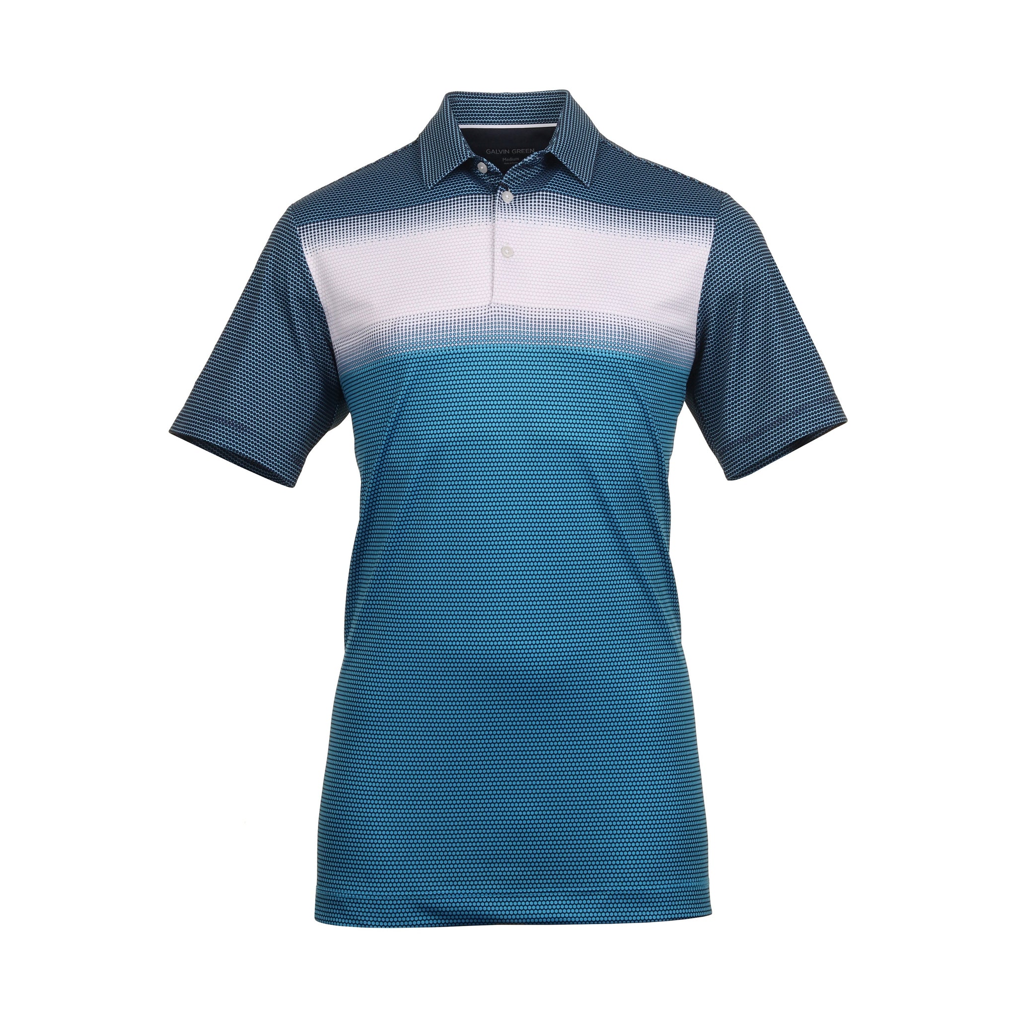 Galvin Green Mirca Ventil8+ Golf Shirt Aqua/White/Navy 9857