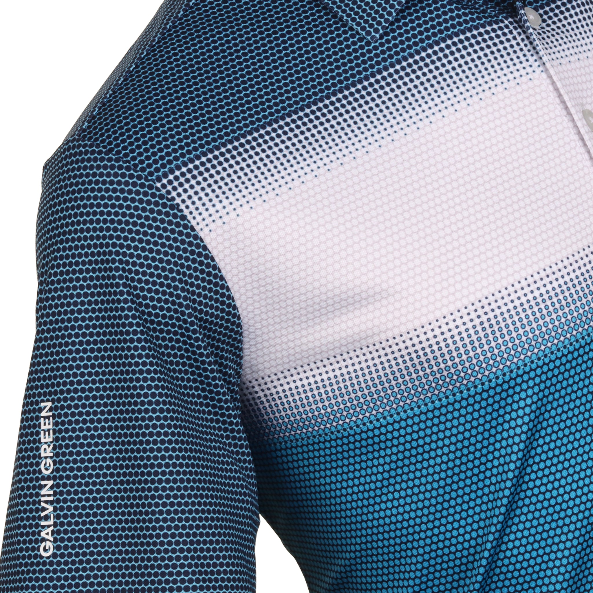 Galvin Green Mirca Ventil8+ Golf Shirt Aqua/White/Navy 9857