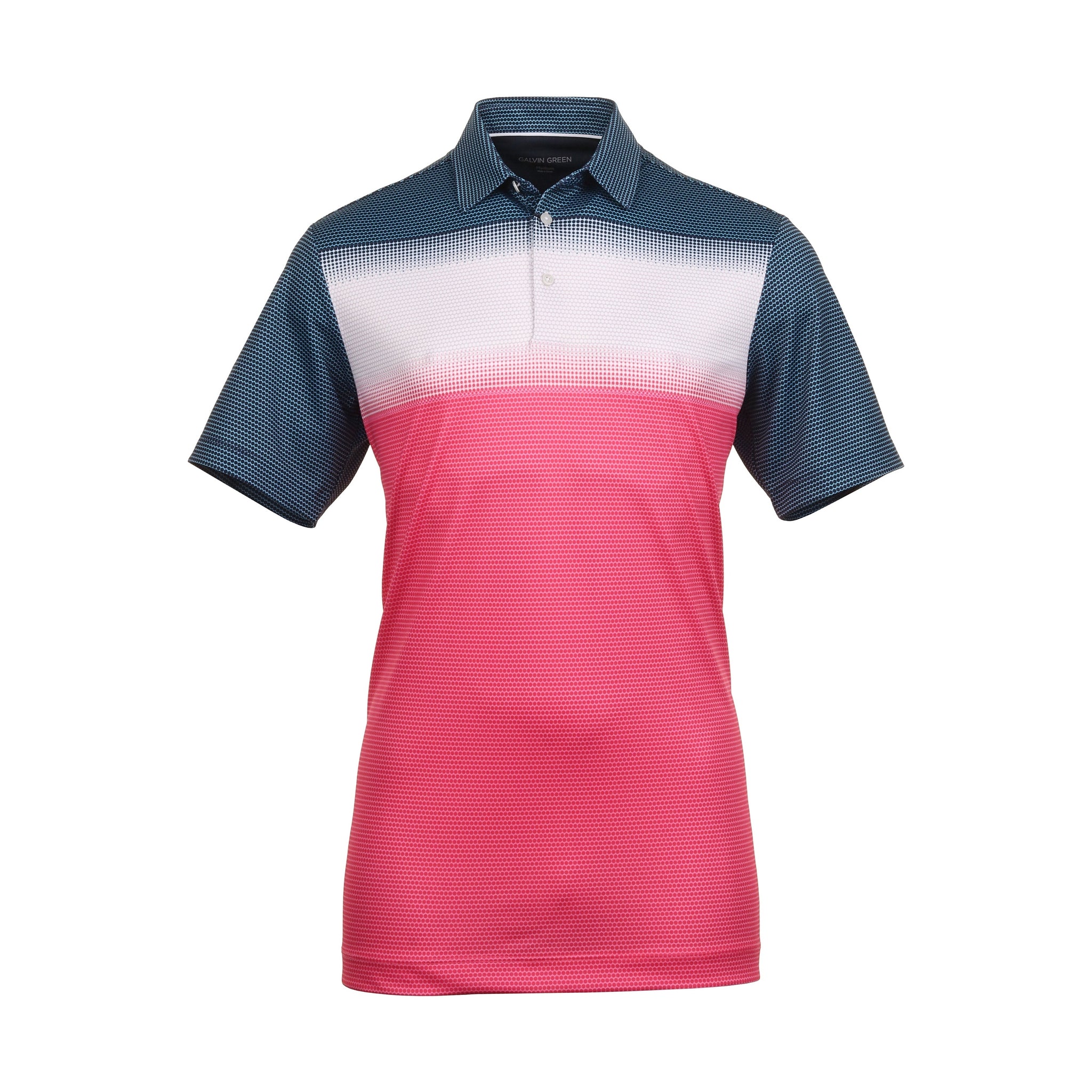 Galvin Green Mirca Ventil8+ Golf Shirt Camelia Rose/White/Navy 9858