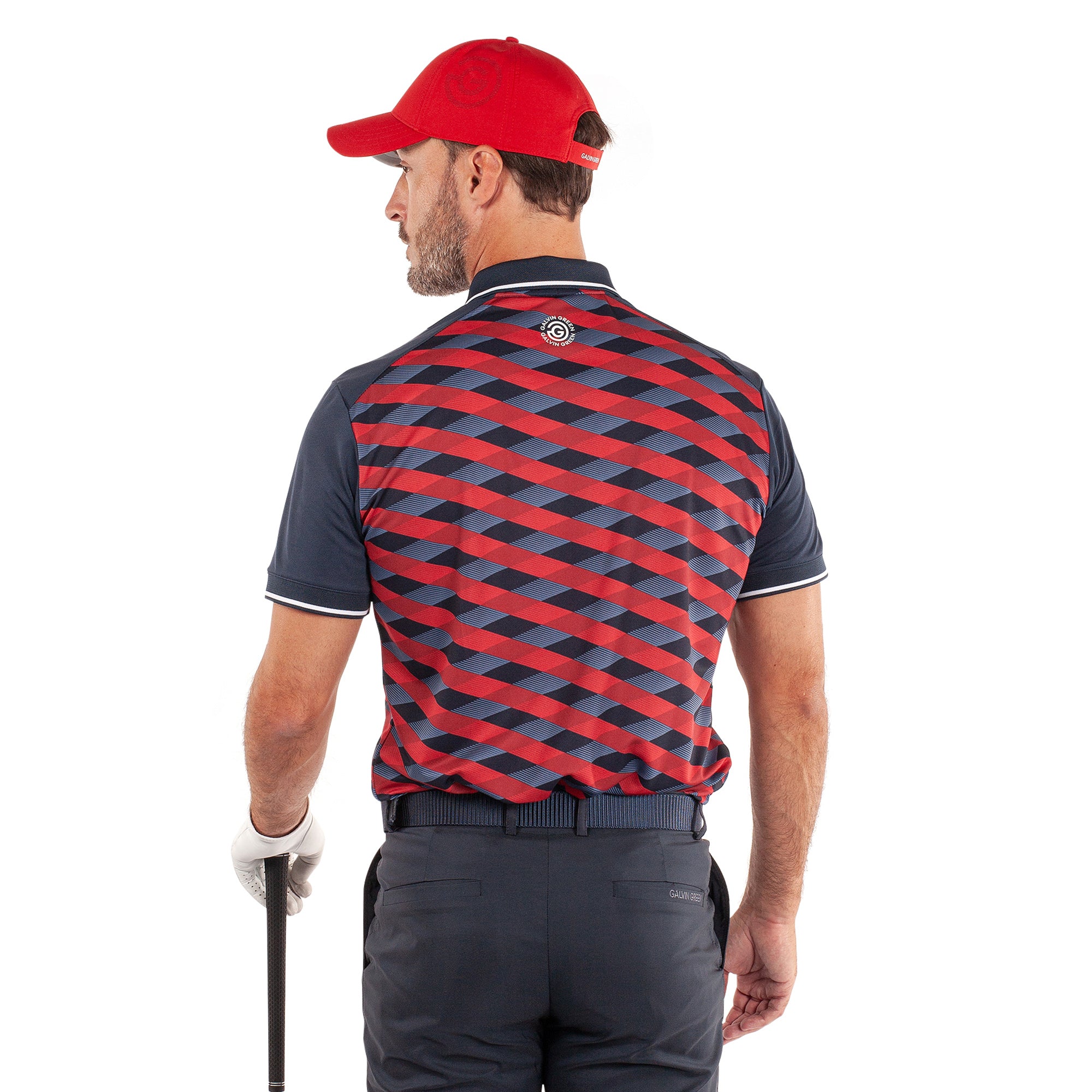 Galvin Green Marlon Ventil8+ Golf Shirt Navy/Red 8895
