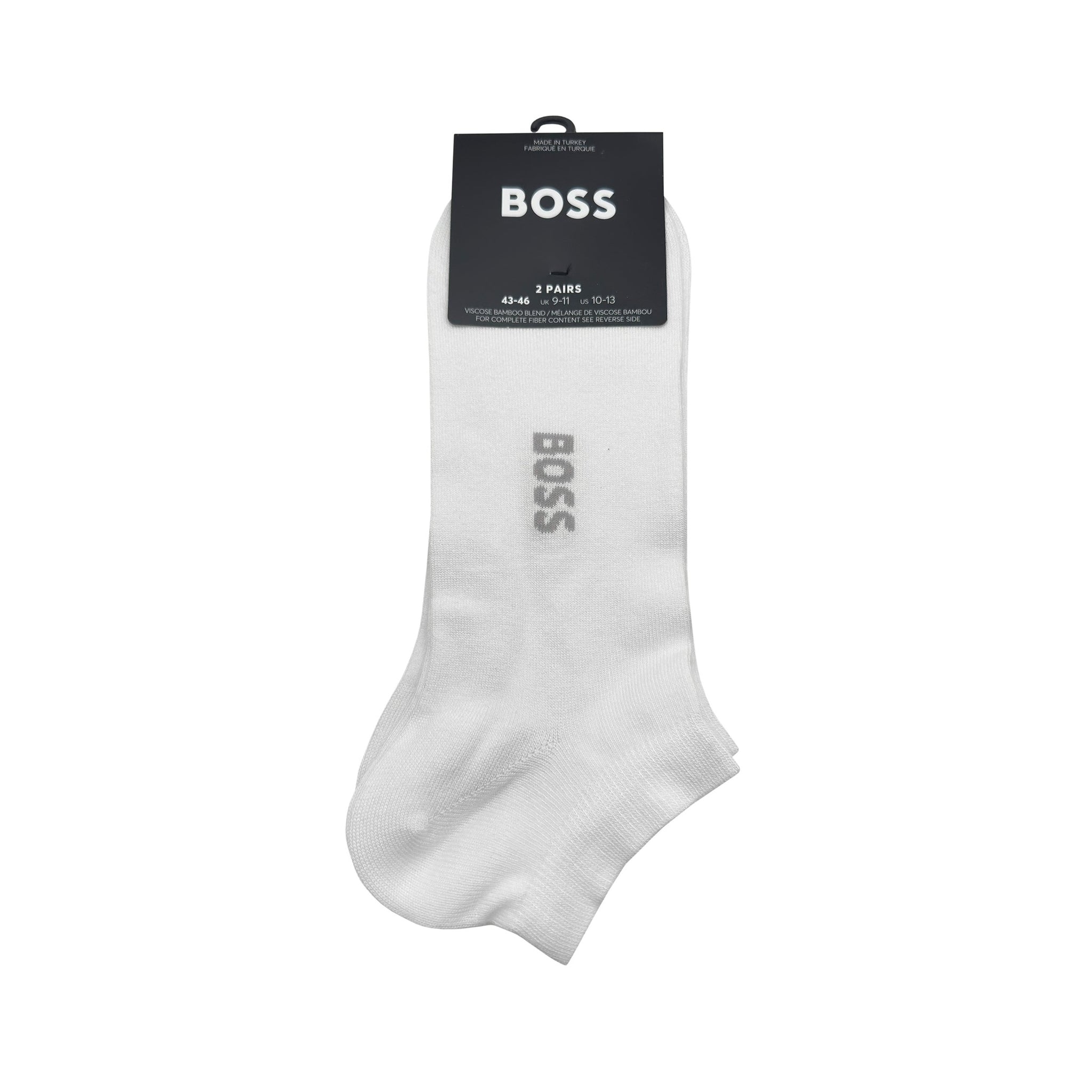 BOSS 2 Pair AS Logo Bamboo Ankle Socks White 100