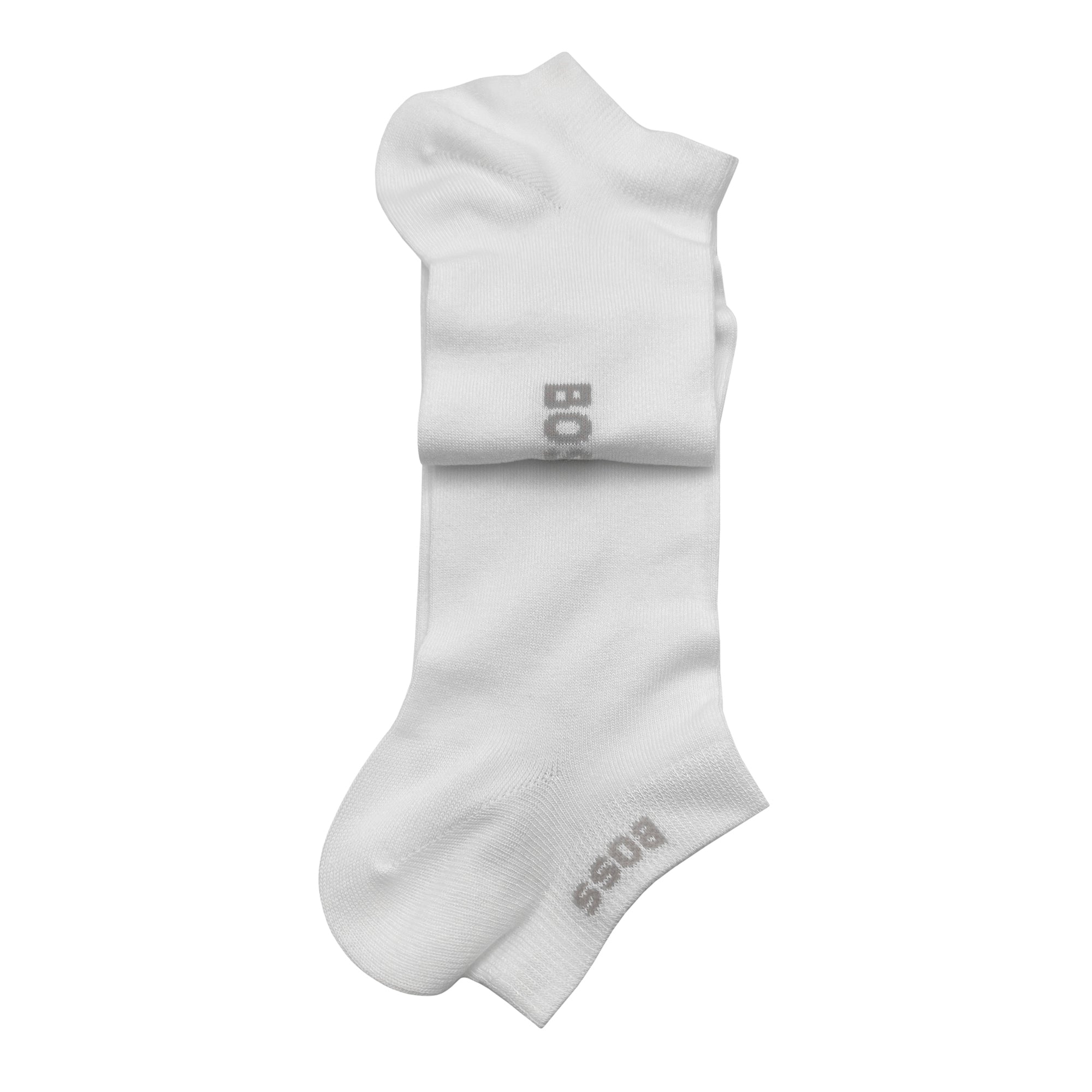 BOSS 2 Pair AS Logo Bamboo Ankle Socks White 100
