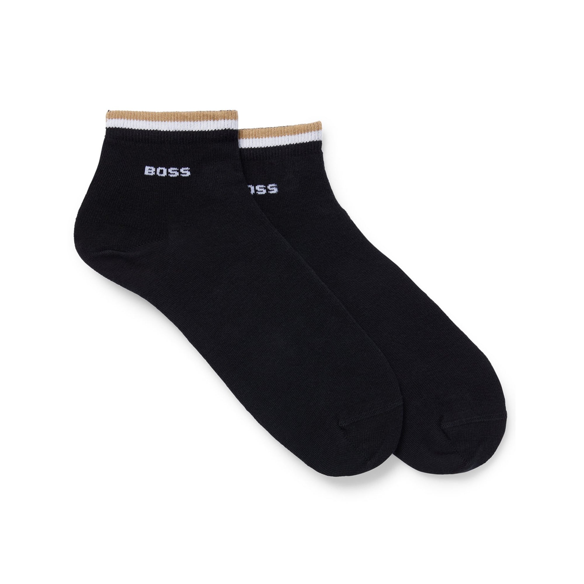 BOSS 2 Pair Signature Stripe Ankle Socks 50491195 Black 001 | Function18