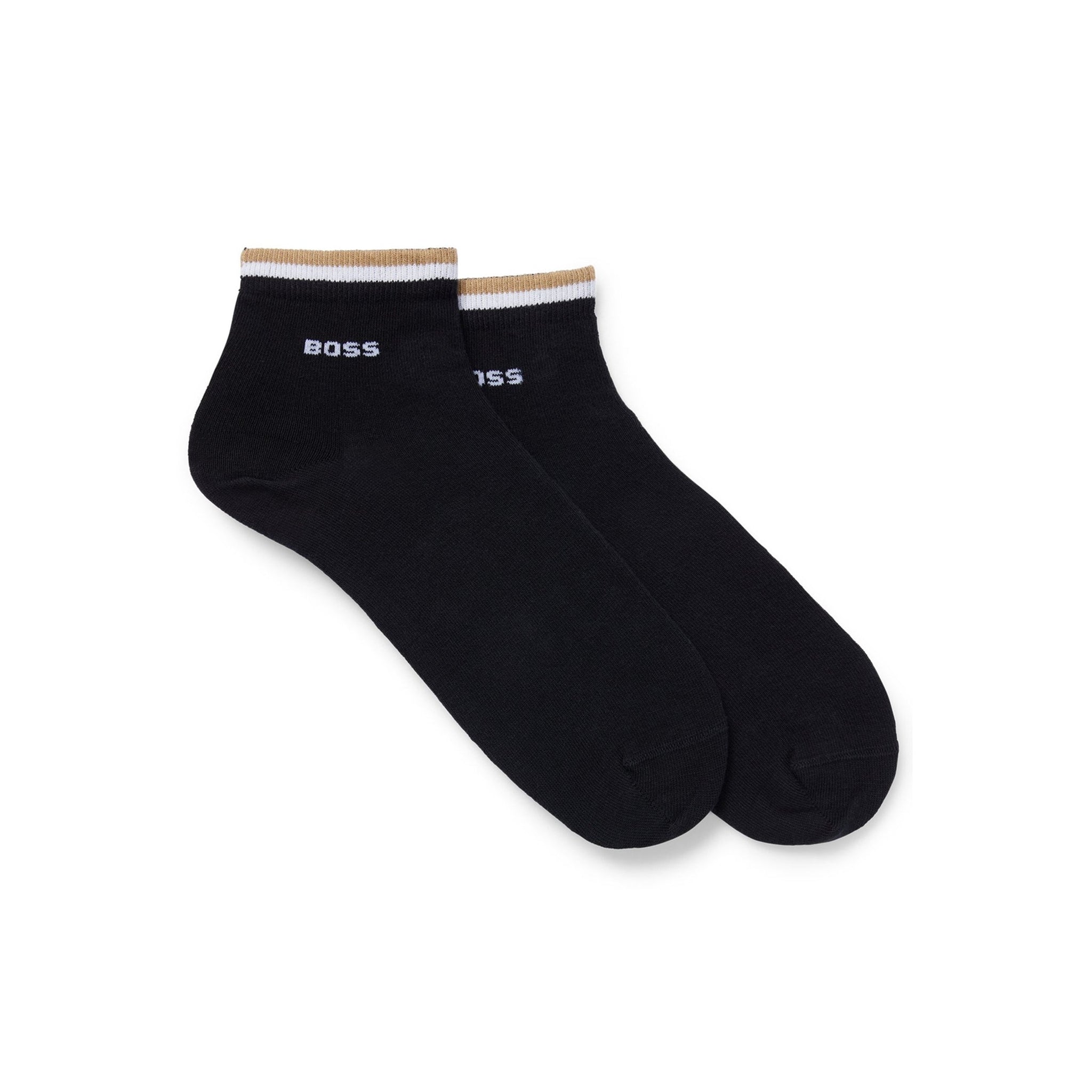 BOSS 2 Pair Signature Stripe Ankle Socks Black 001