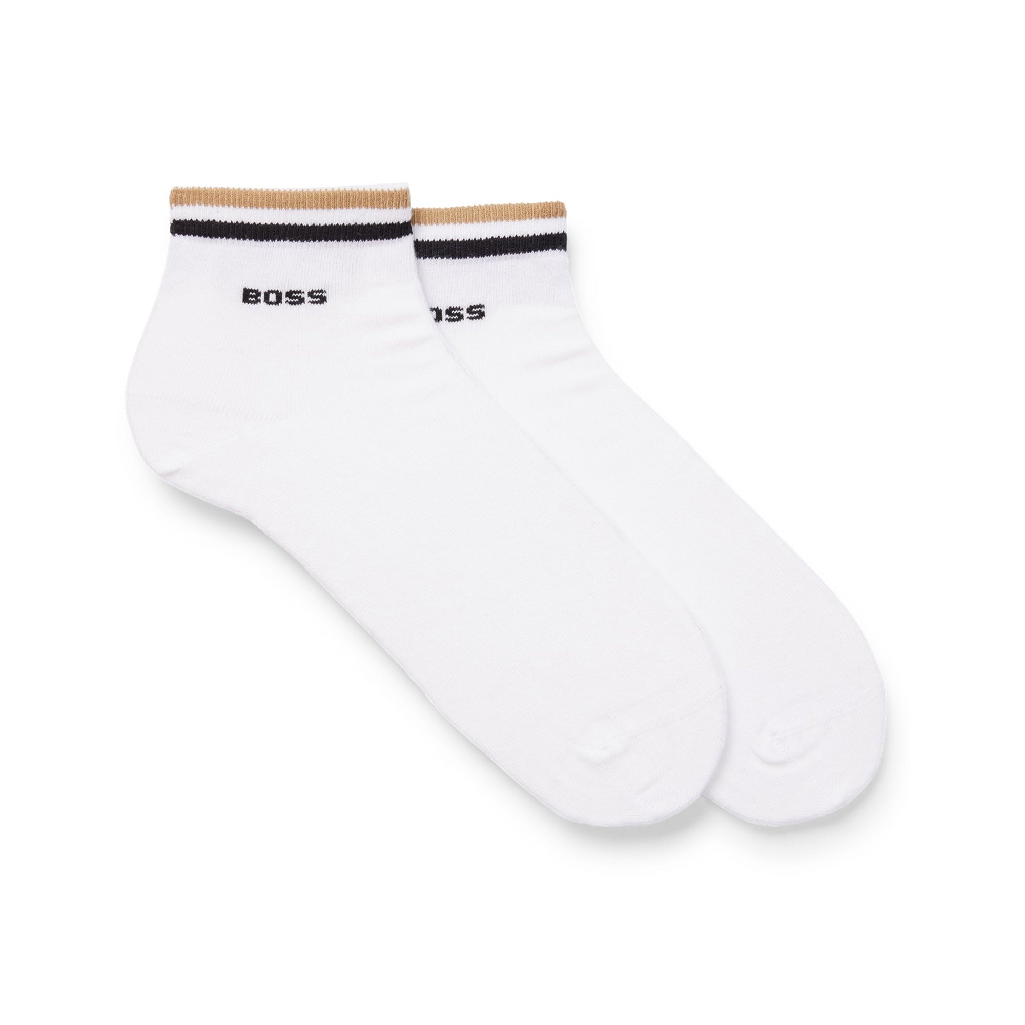 BOSS 2 Pair Signature Stripe Ankle Socks 50491195 White 100 | Function18