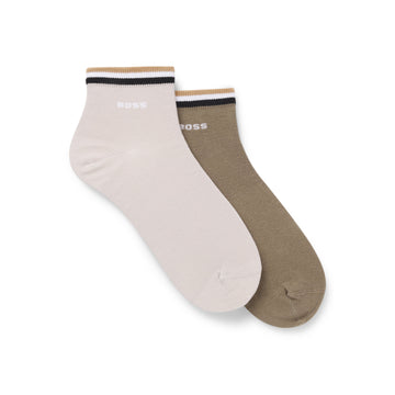 BOSS Signature Stripe Ankle Socks - 2 Pack