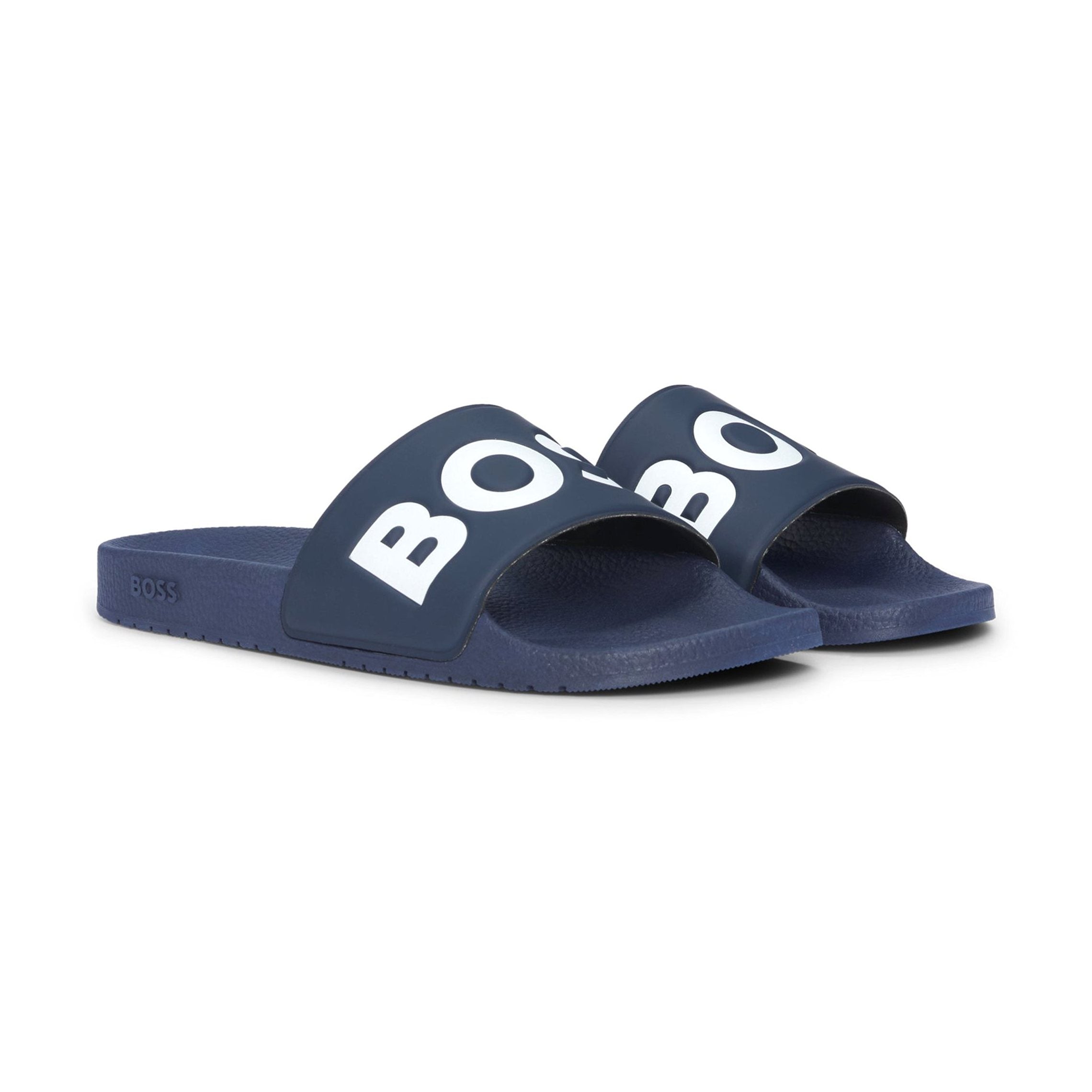 Boss Aryeh Slide In Dark Blue For Men | Hugo Boss Pool Slide Boss Aryeh Slide In Dark Blue For Men | Hugo Boss Pool Slide
