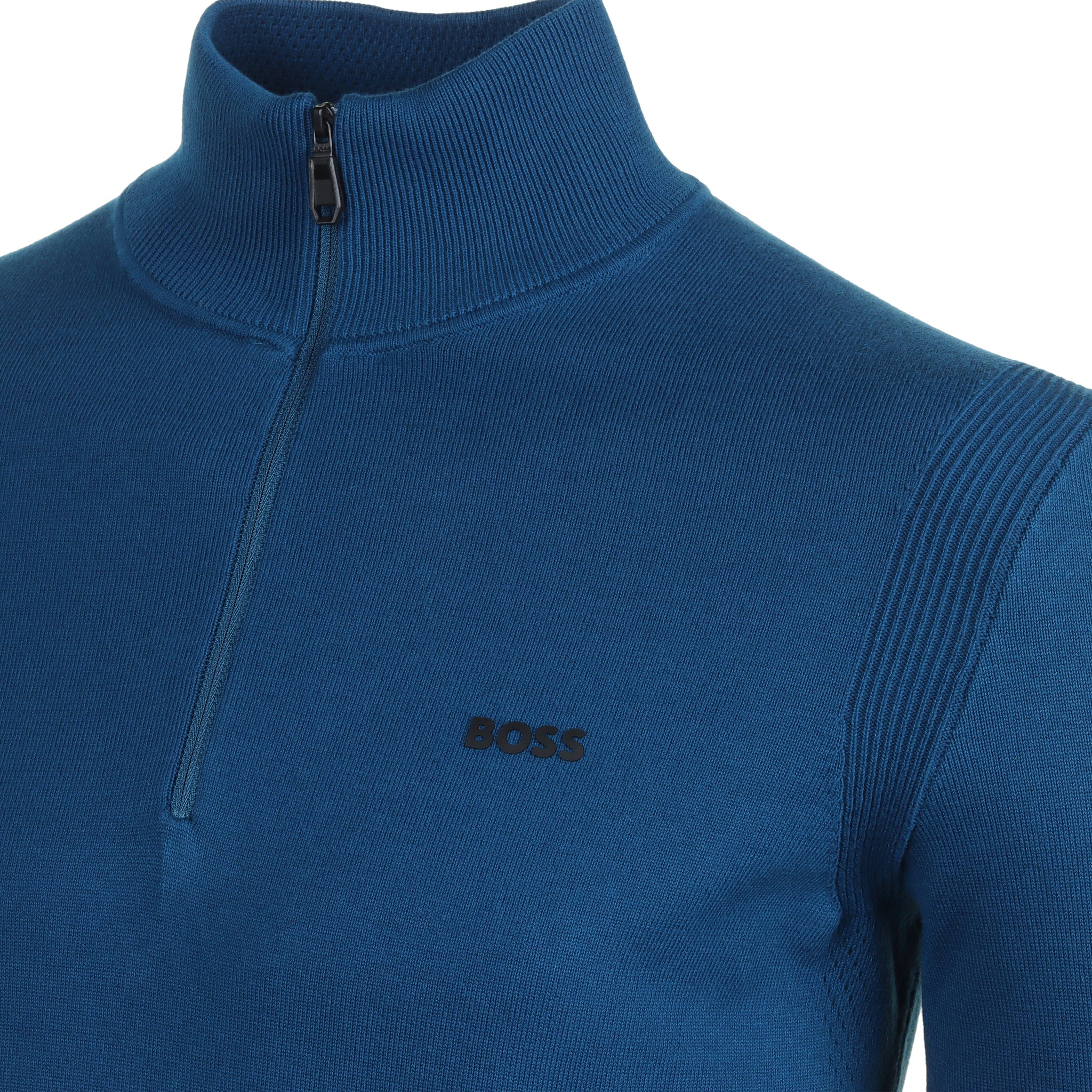 BOSS Ever-X 1/4 Zip Sweater WI24 Teal Blue 494
