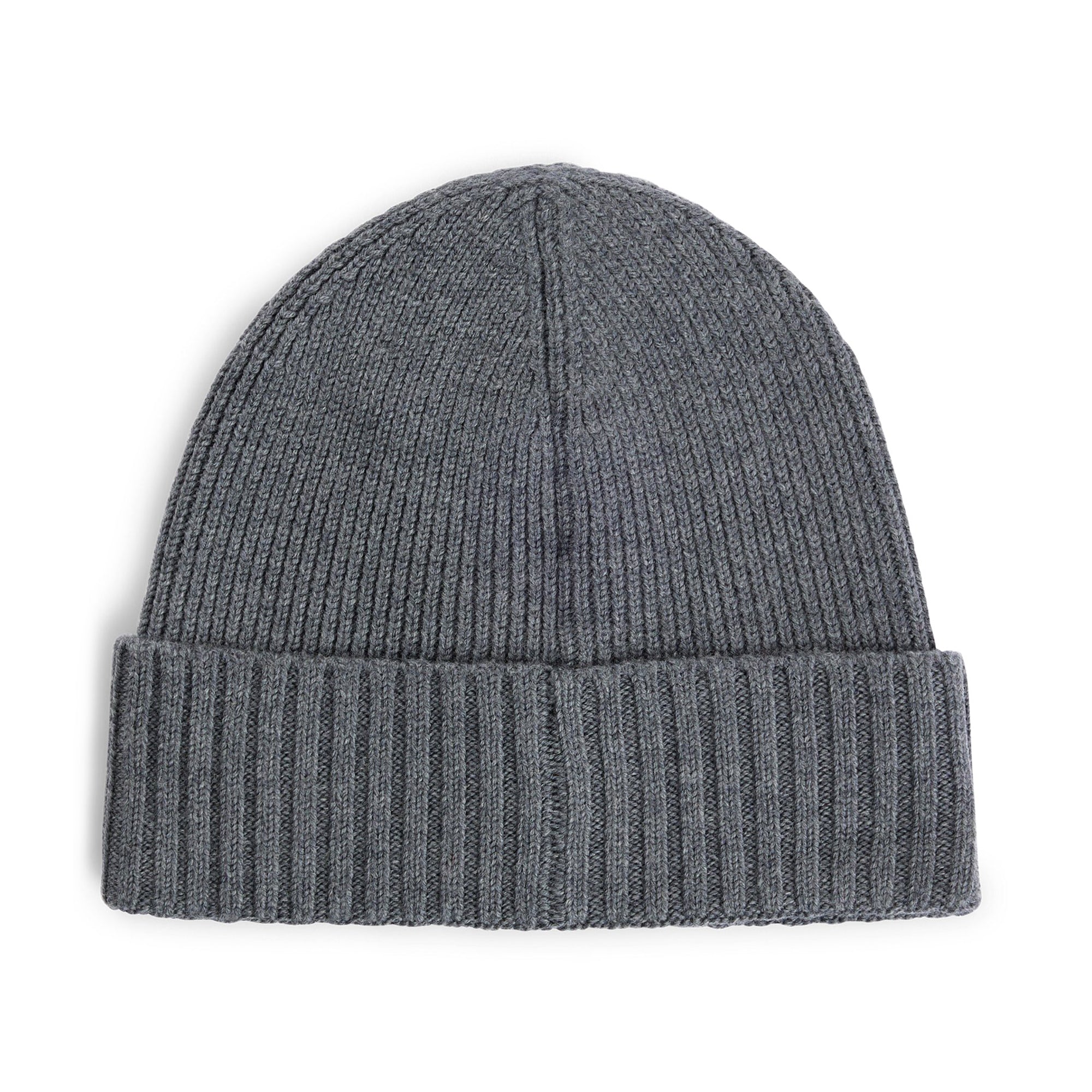 BOSS Fati Ribbed Beanie Hat SP25 Medium Grey 030