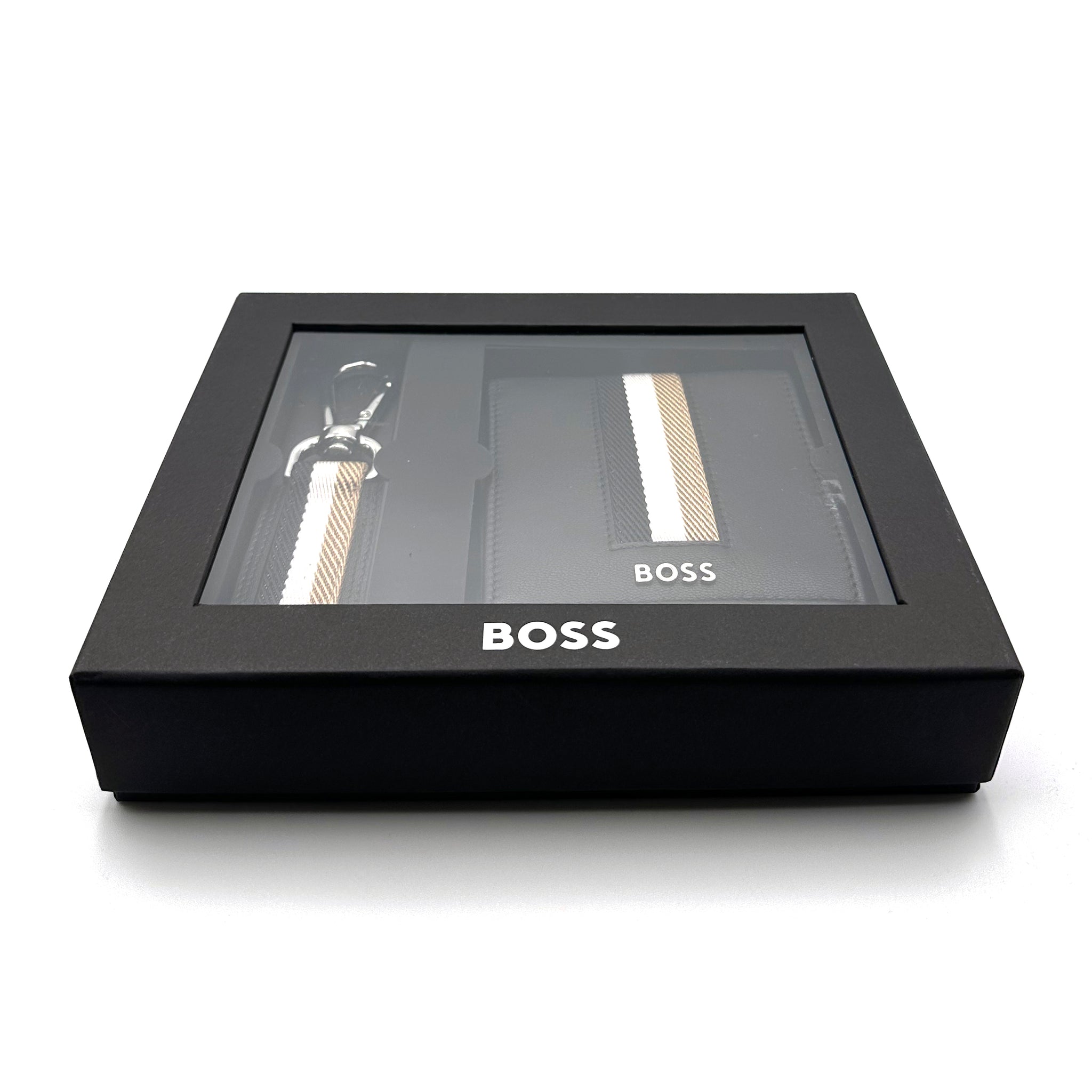 BOSS GB_Iconic Keyring and Wallet Black 001