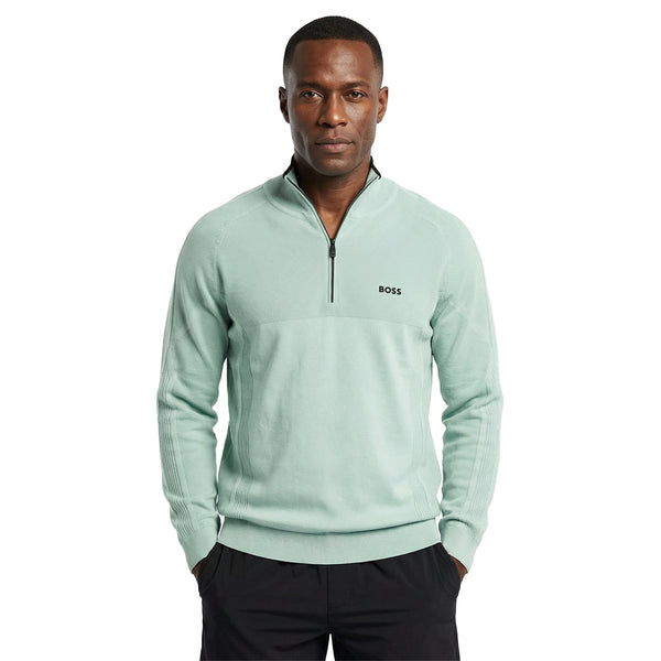 BOSS KN_GOC Hydro 1/4 Zip Sweater SP26 - Mint Tint 447 - 50553791