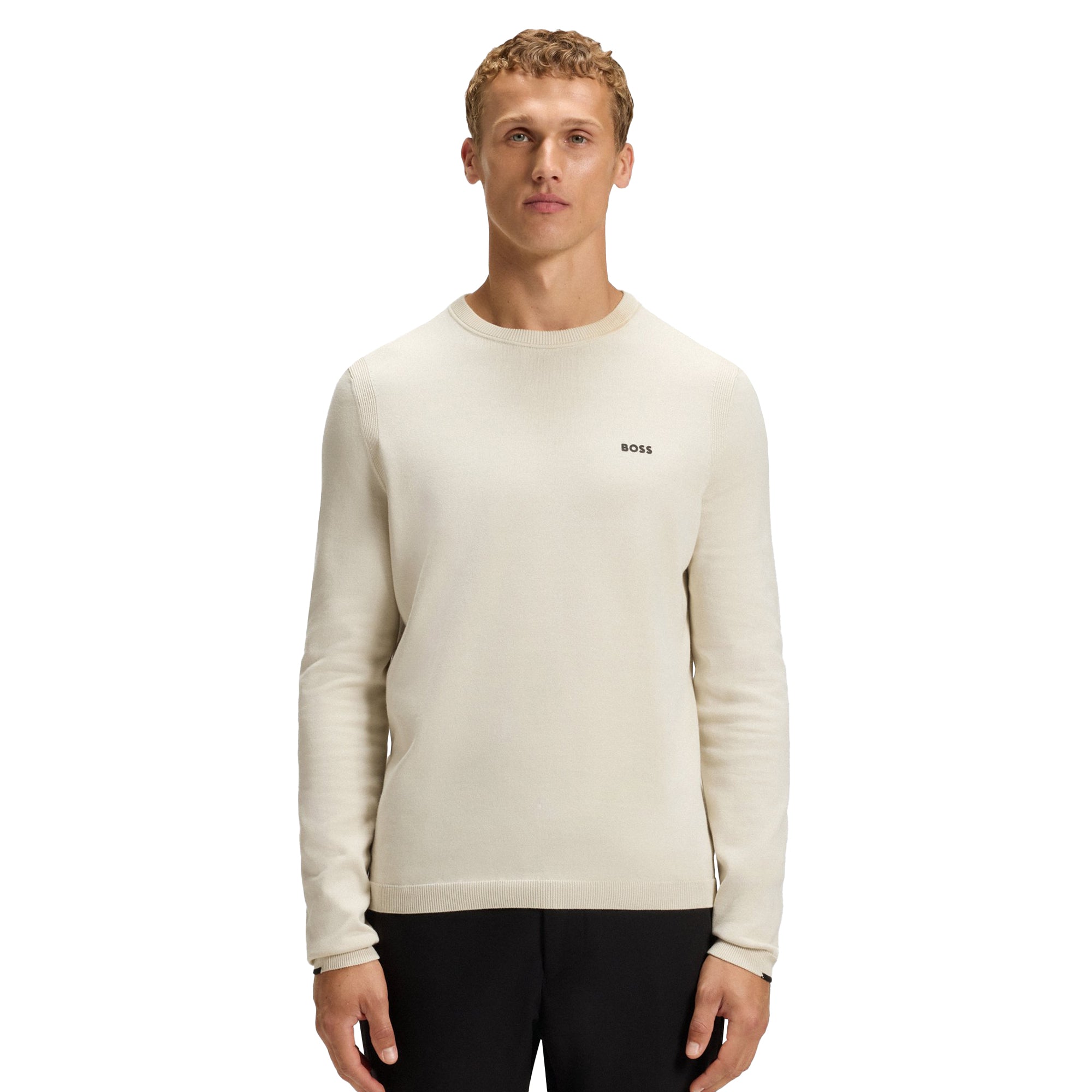 BOSS K_Ever-X Crew Neck Sweater WI25 - Light Beige 131