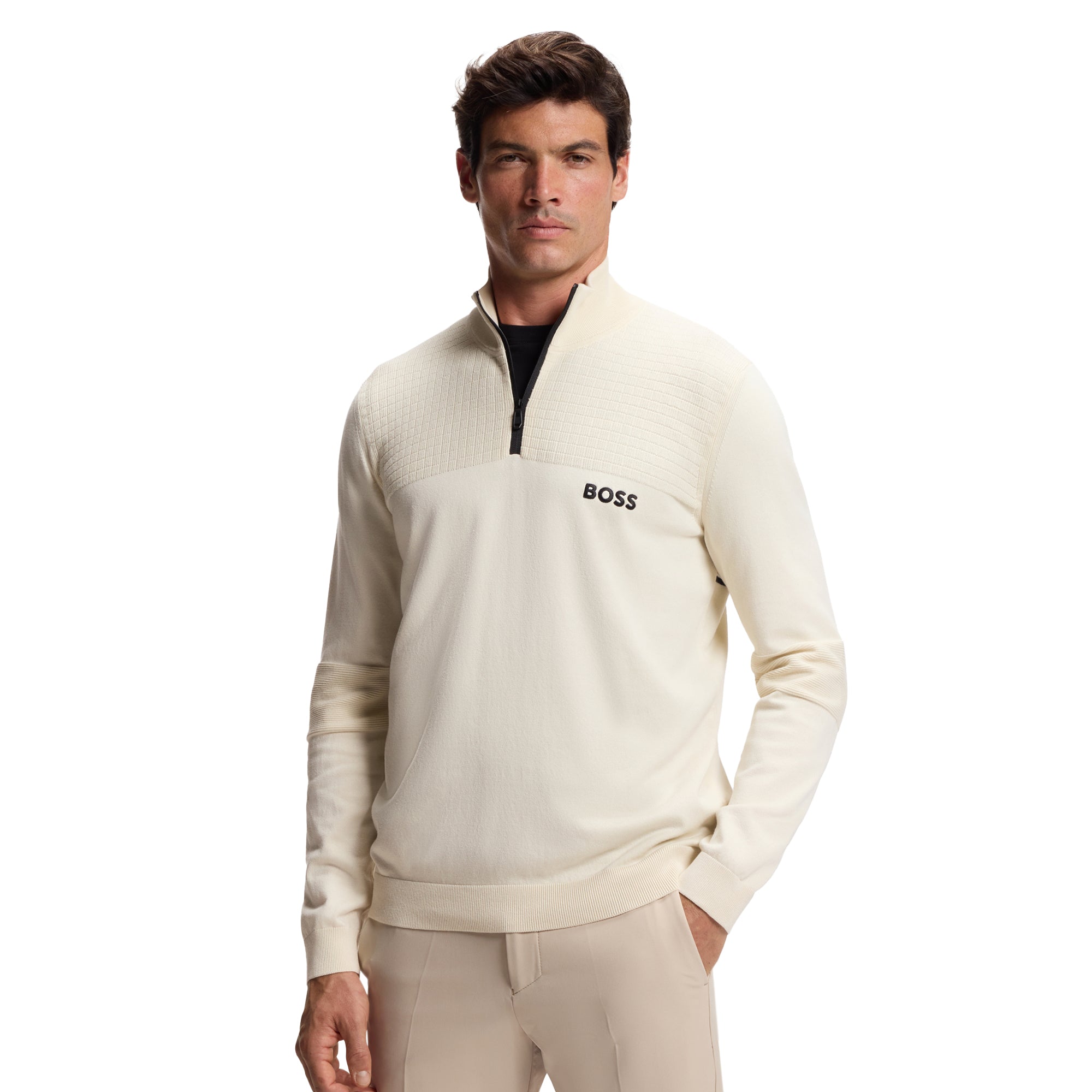 ウェア BIG BOSS BOSS K_Hydro 1/4 Zip Sweater WI25 - Sage Green 358 - 50541953- 358