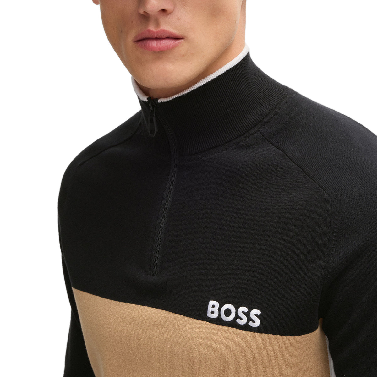 BOSS K_Hydro-X_1 Half Zip Sweater SP25 Black 001