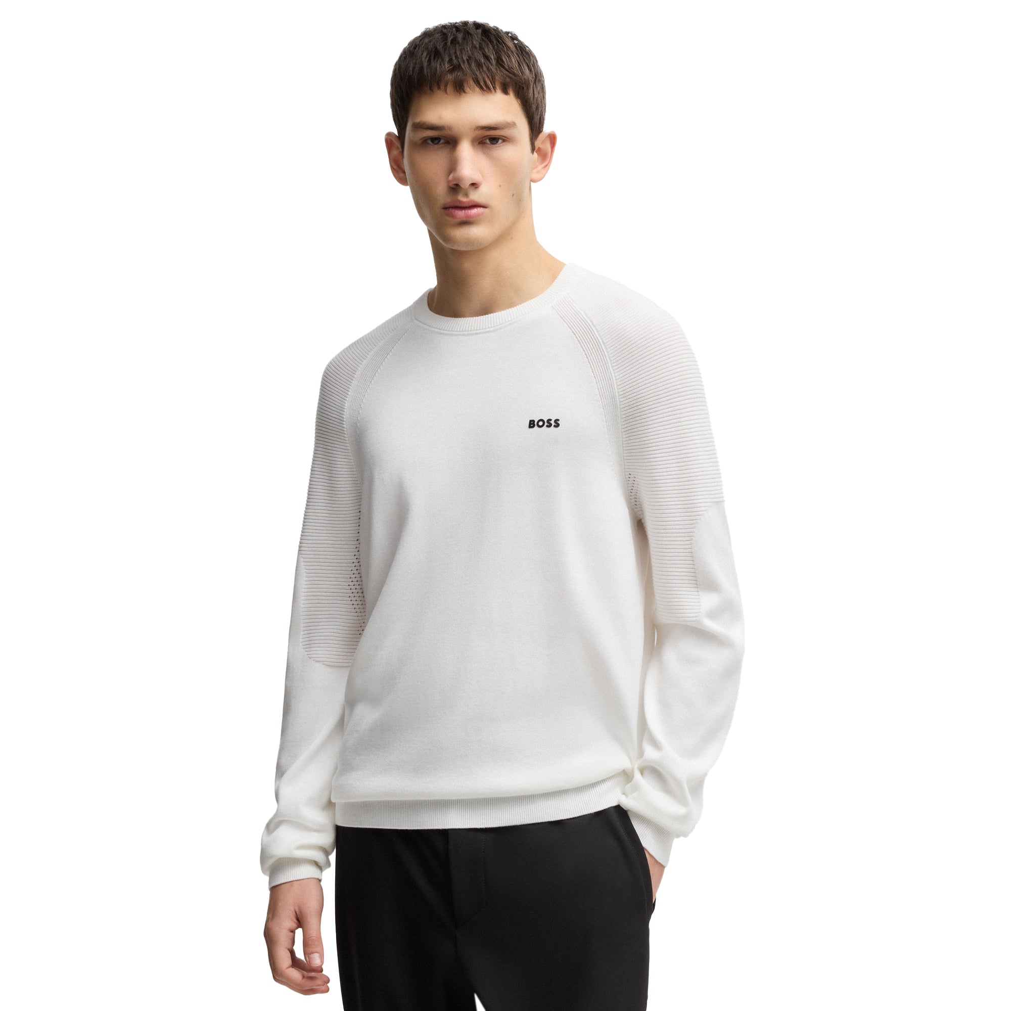 BOSS K_Perform-Max Crew Neck Sweater White 100