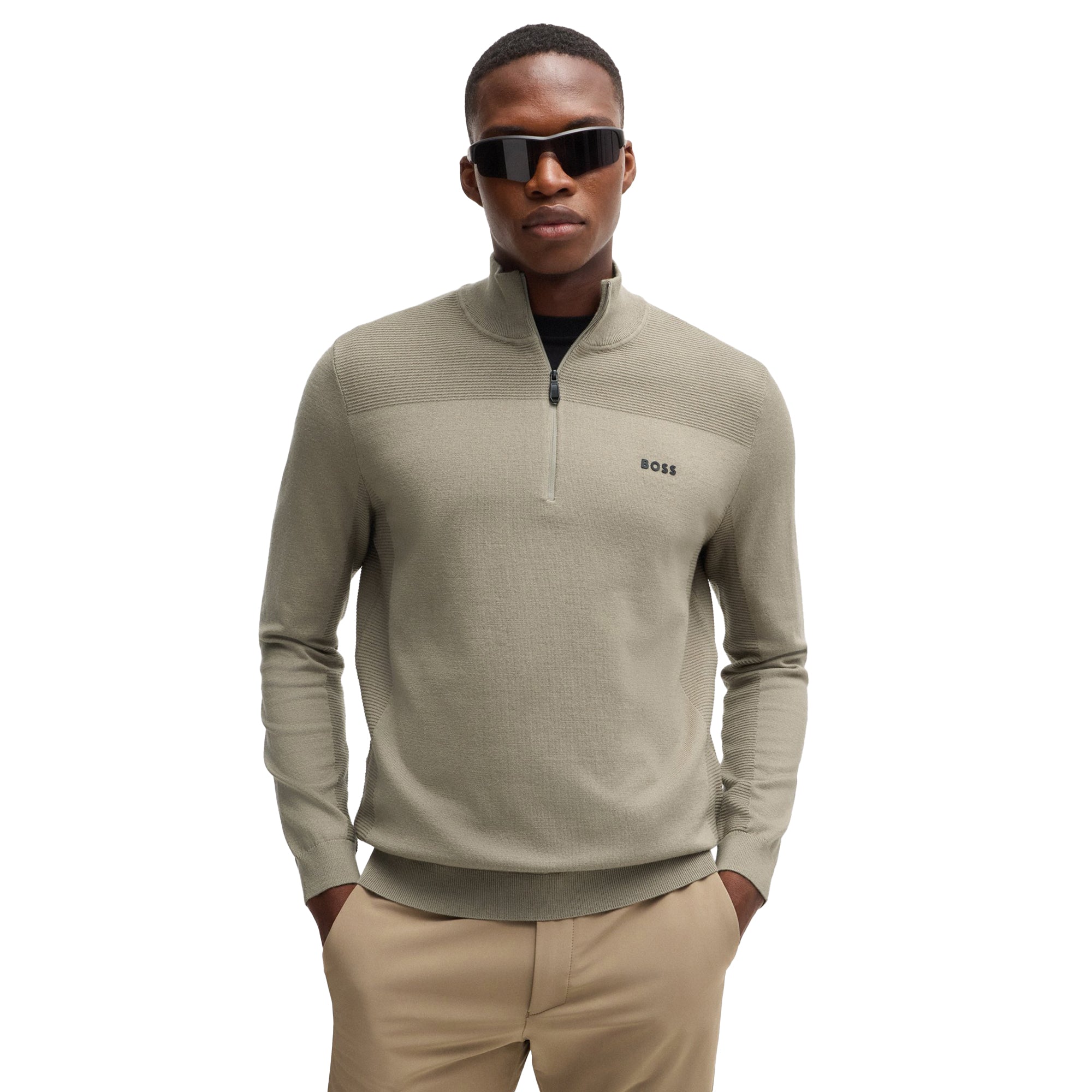 BOSS Momentum-X 1/4 Zip Sweater SP25 Brindle 334