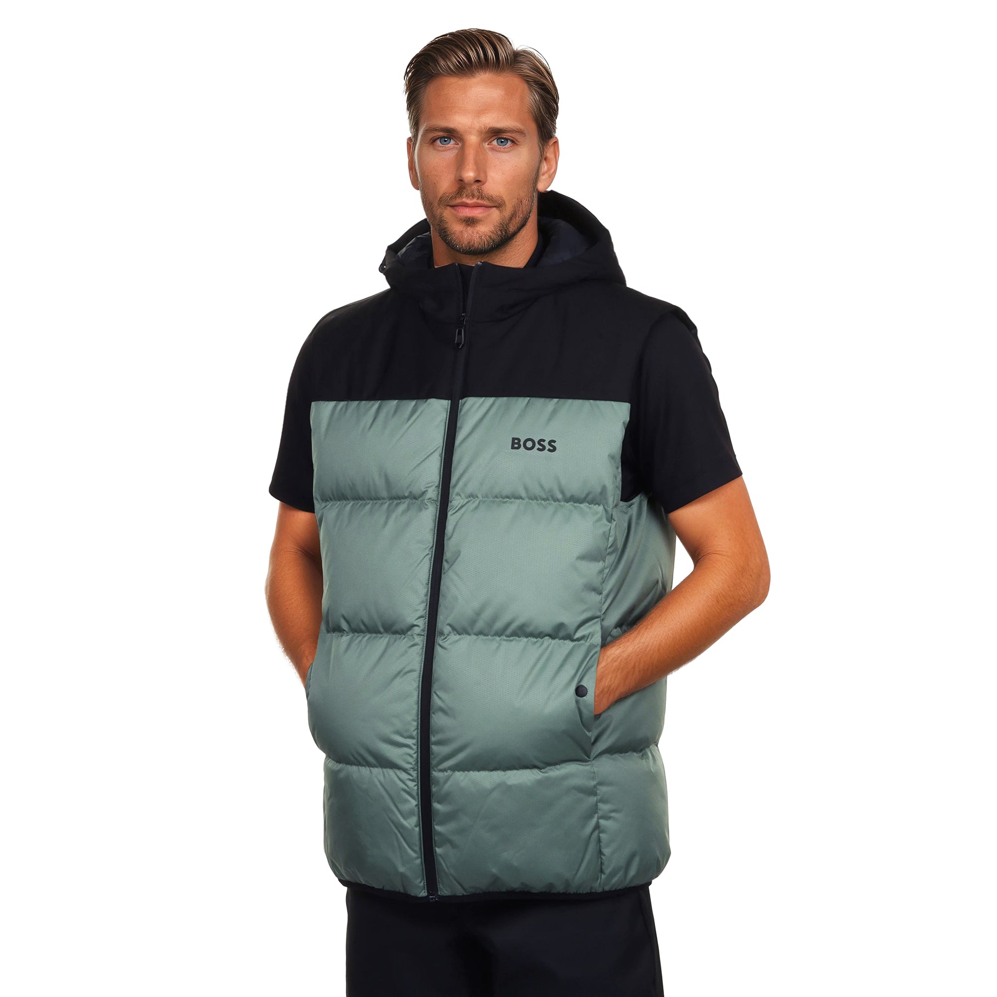 BOSS OW_Block-X Vest WI25 - Sage Green 358 - 50548711-358 - Function18