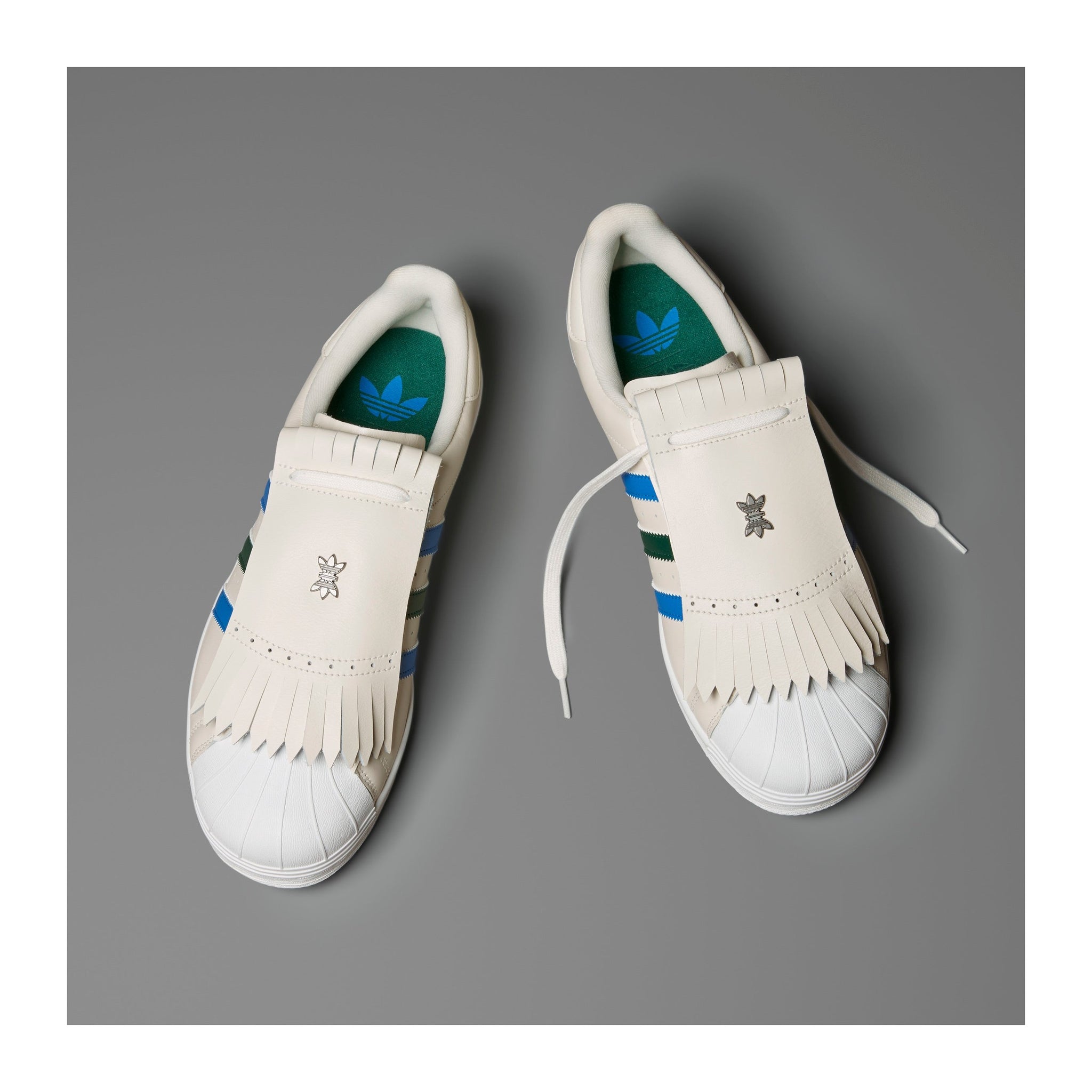 adidas Superstar SL Rolling Links Golf Shoes Chalk White/Green/Blue