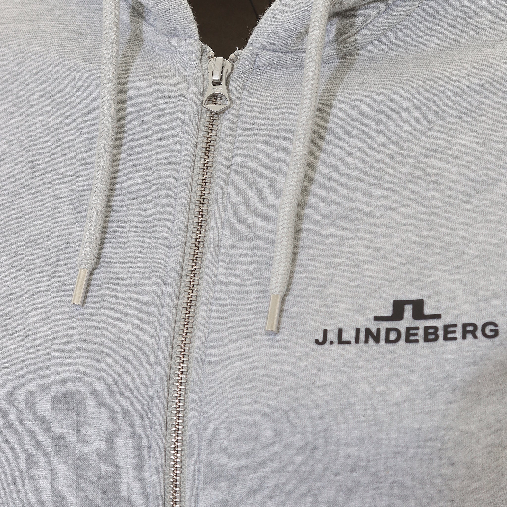 J.Lindeberg Alpha Cotton Fleece Zip Hoodie AMJS09057 Light Grey Melange
