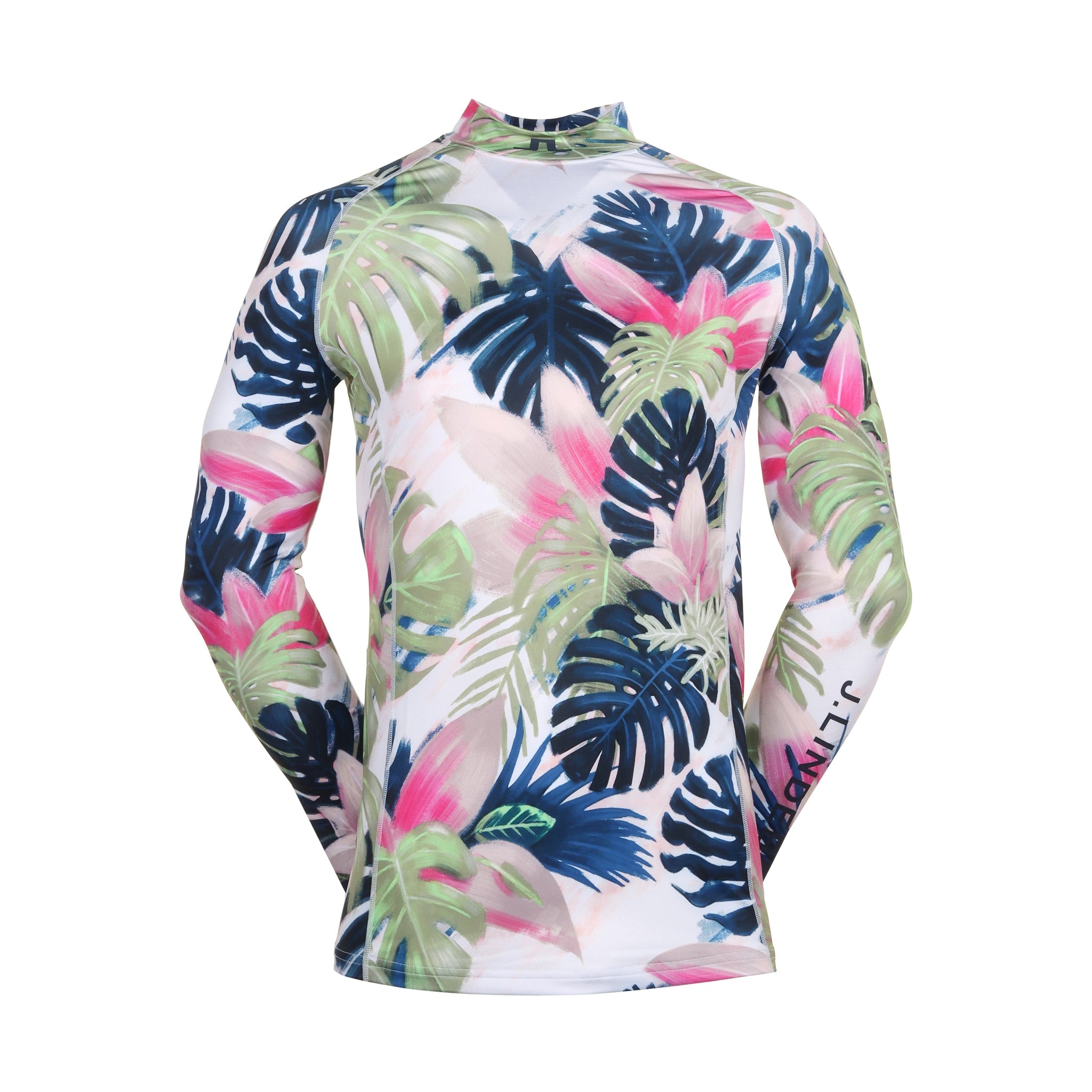 J.Lindeberg Golf Aello Print Soft Compression Baselayer SS24 Calypso Oil Green M507