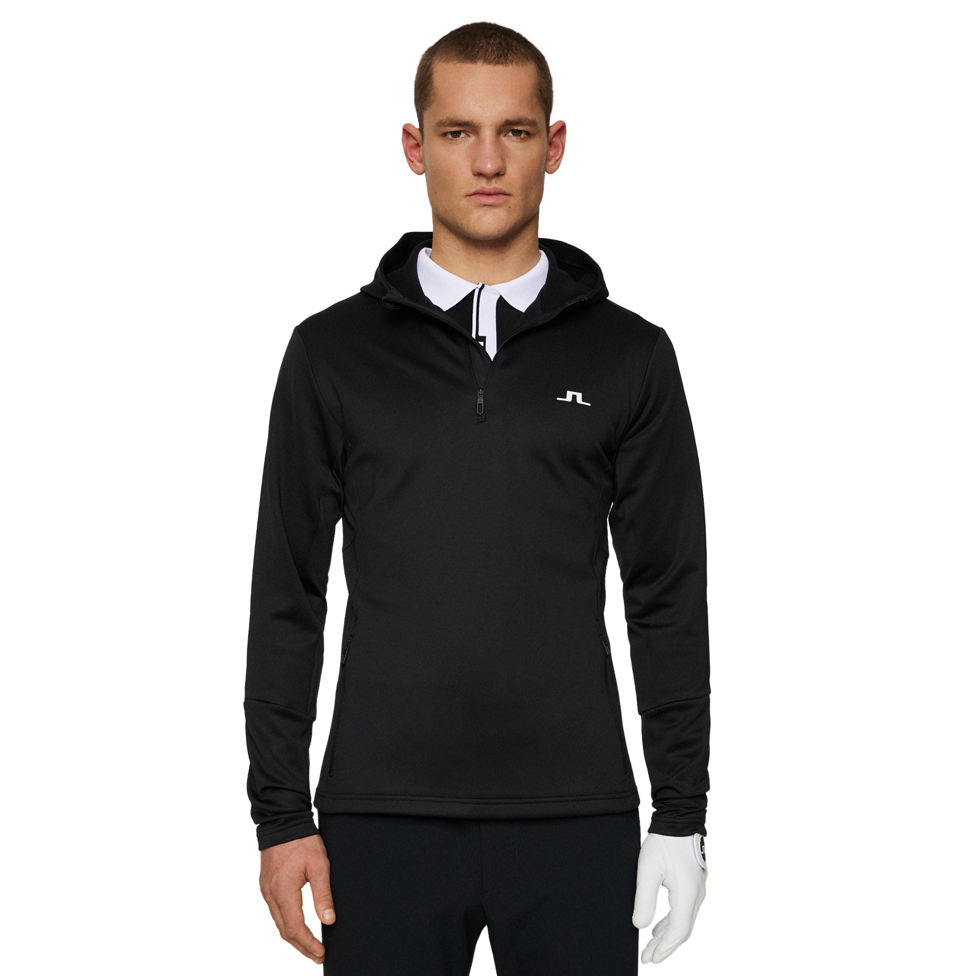 J.Lindeberg Golf Aerial 1/4 Zip Hoodie SS25 Black 9999