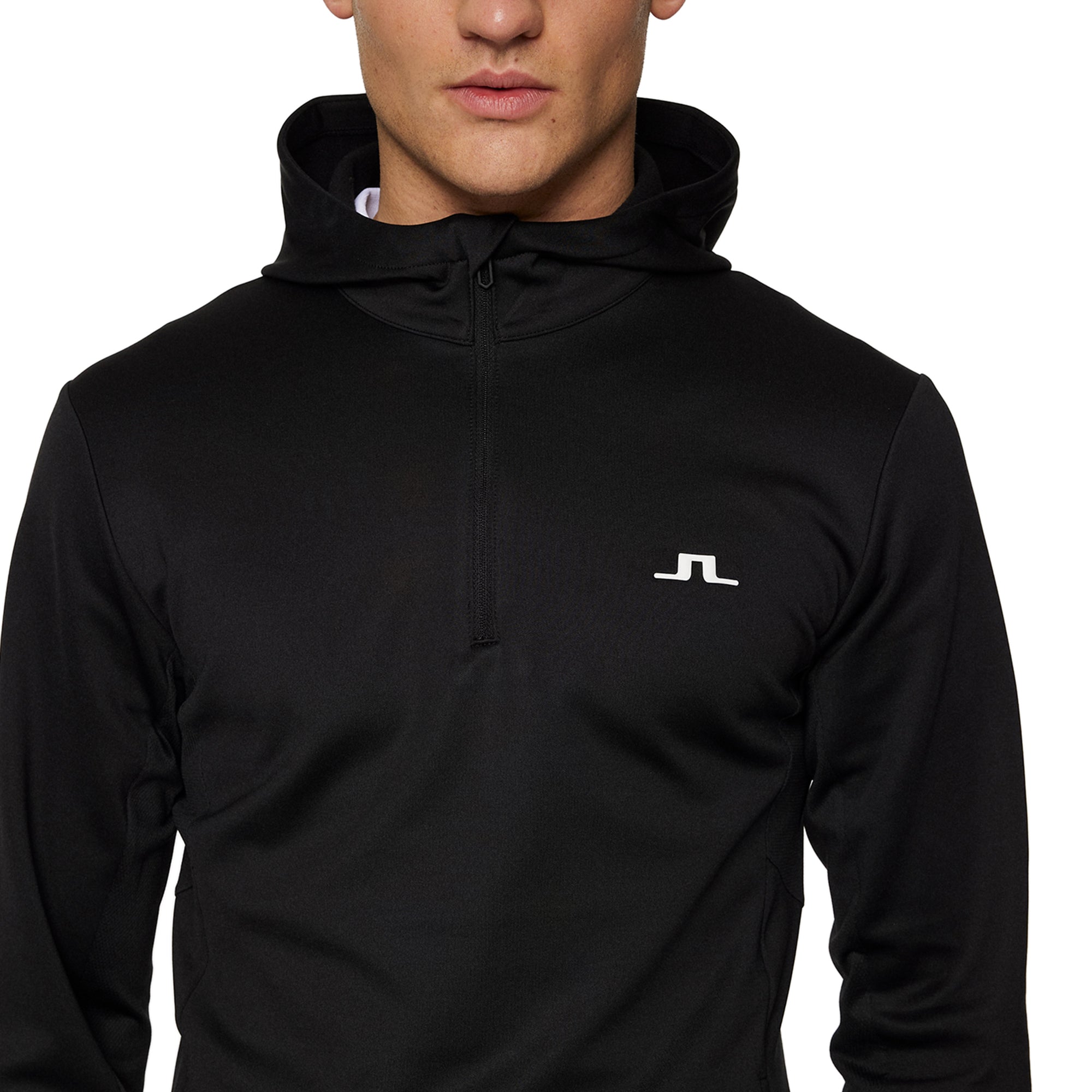 J.Lindeberg Golf Aerial 1/4 Zip Hoodie SS25 Black 9999