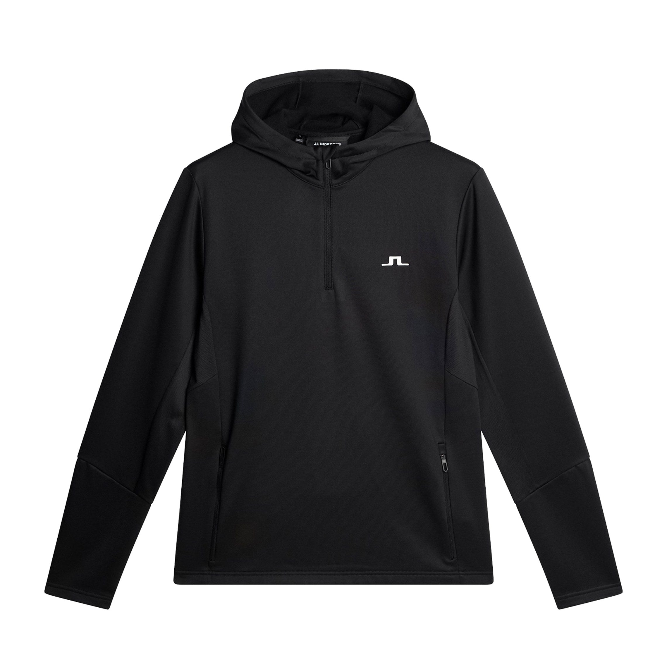 J.Lindeberg Golf Aerial 1/4 Zip Hoodie SS25 - Black 9999