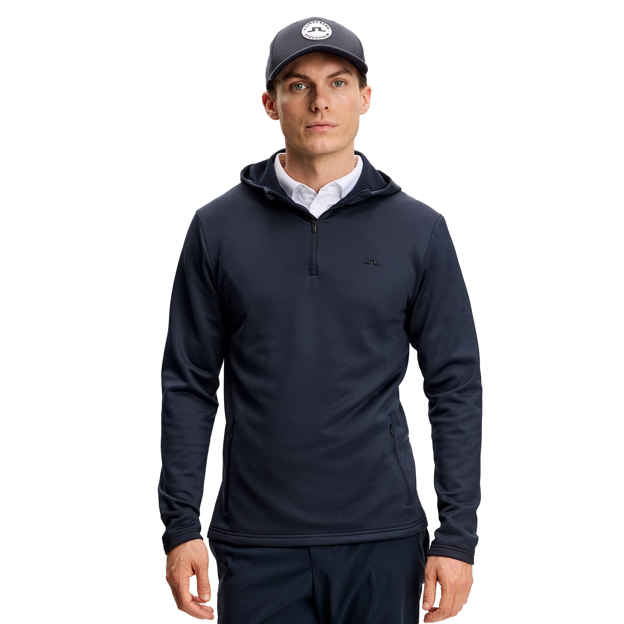 J.Lindeberg Golf Aerial 1/4 Zip Hoodie SS26 - JL Navy 6855
