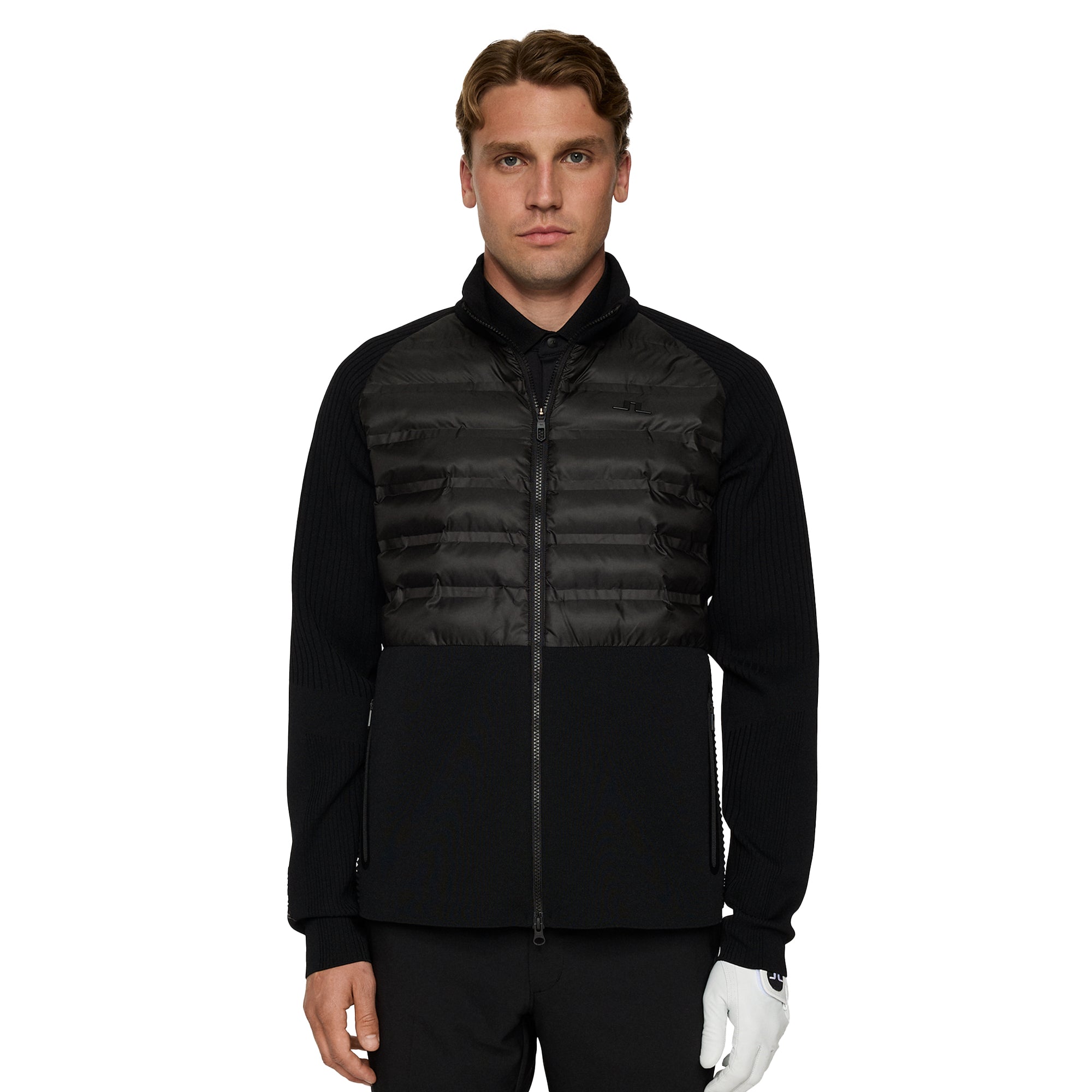 J.LINDEBERG アウター J.Lindeberg Golf Aziel Tech Knit Hybrid Jacket FW25 - Black