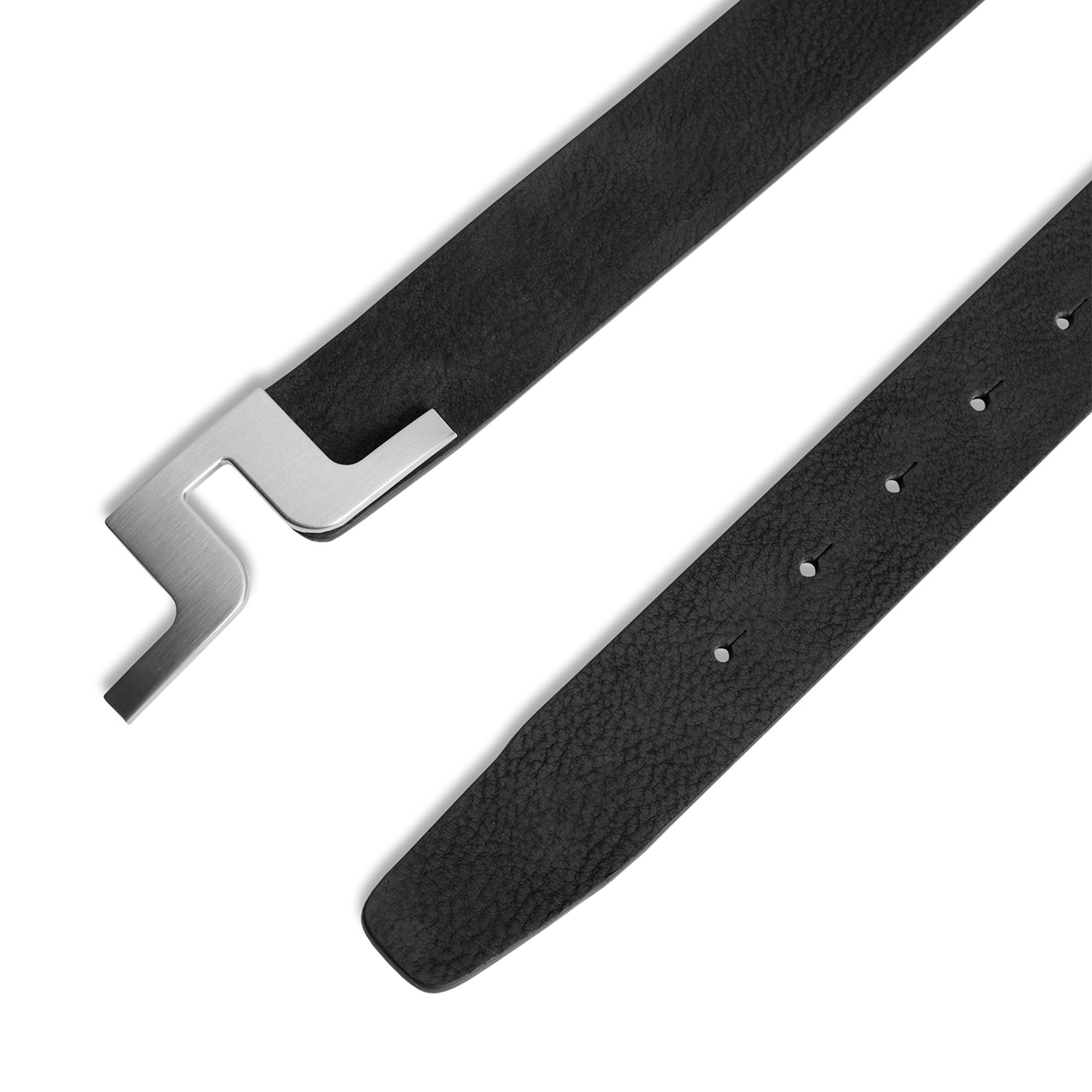 J.Lindeberg Golf Bridger Nubuck Belt SS25 Black 9999