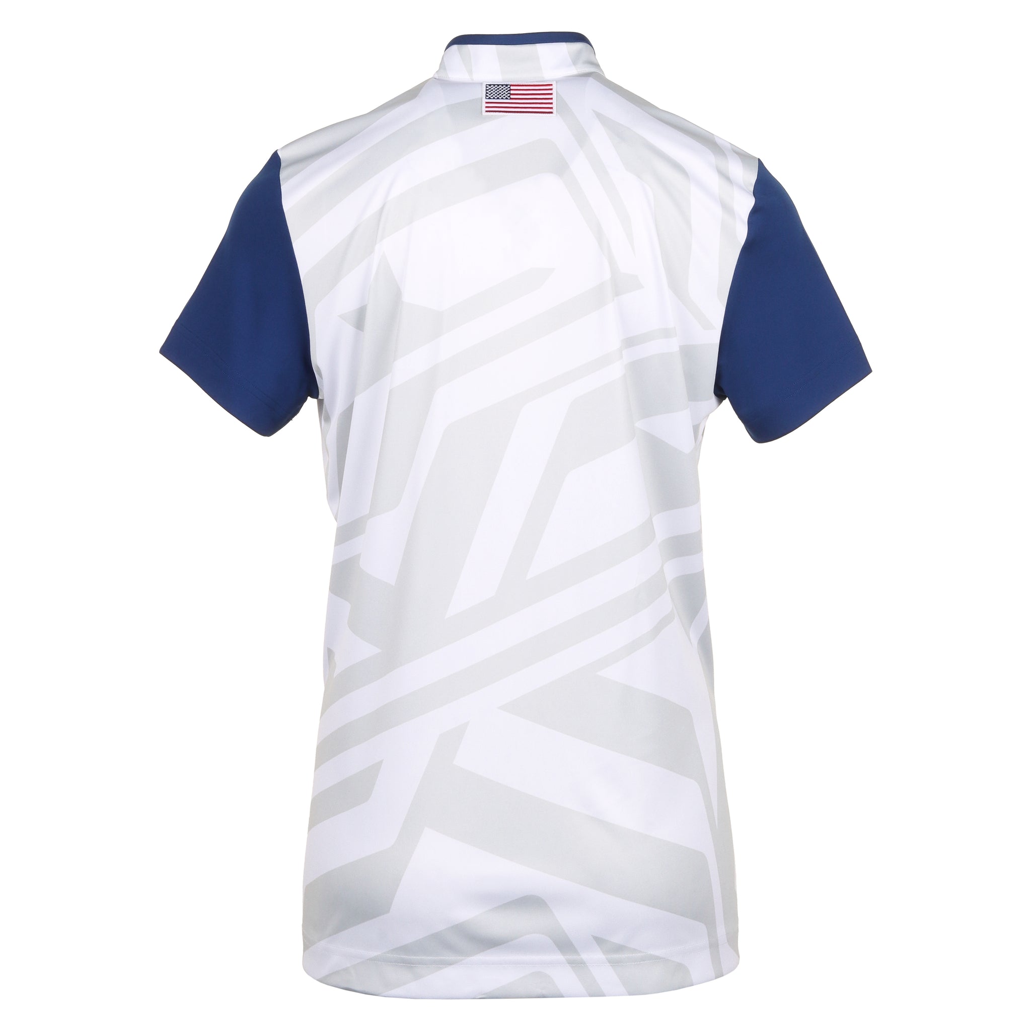 J.Lindeberg Golf x USA Fabien Mock Neck Olympic Polo Shirt US Golf White A051