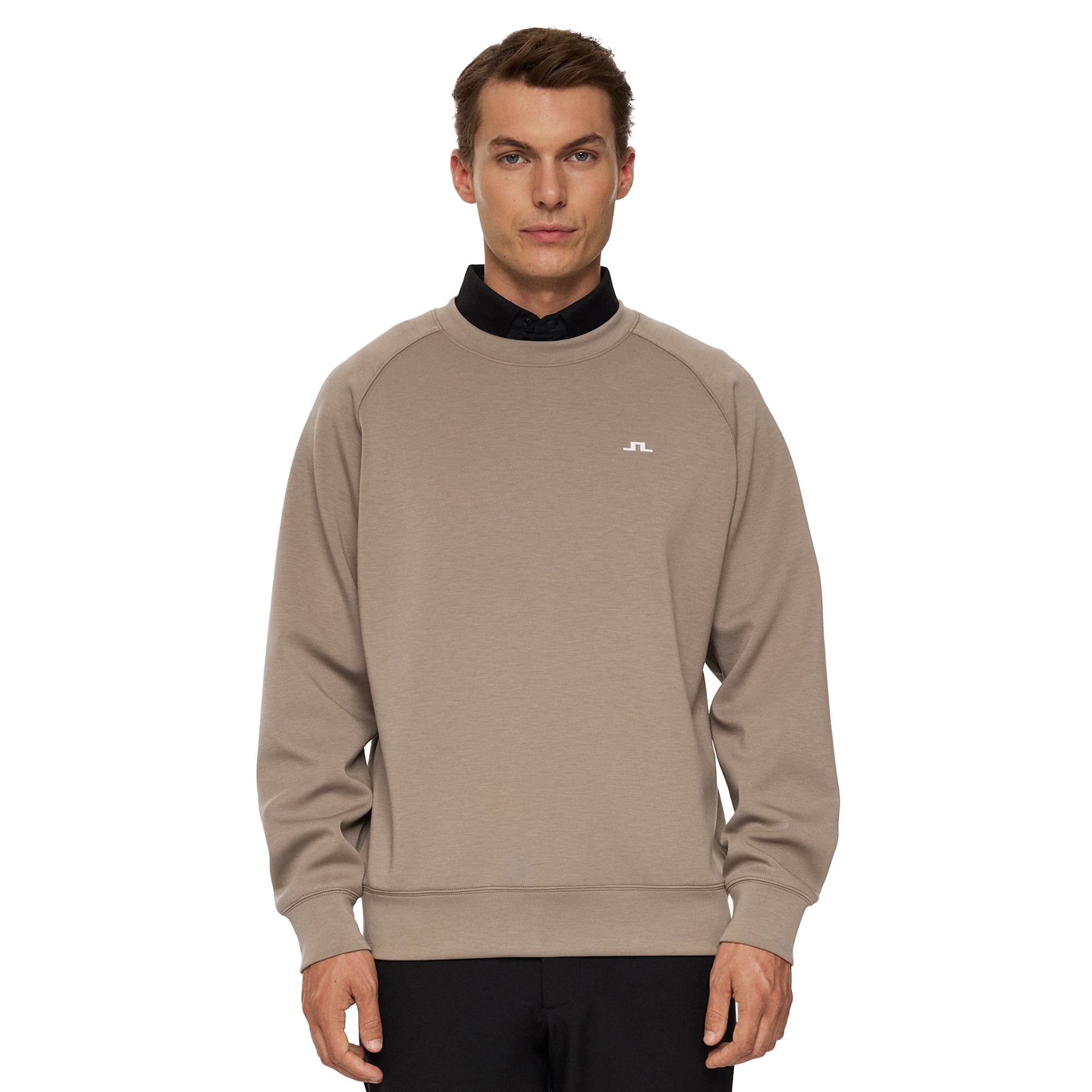 J.Lindeberg Golf Finn Crew Neck Sweater WH25 - Brindle U144 - GMJS16037 ...