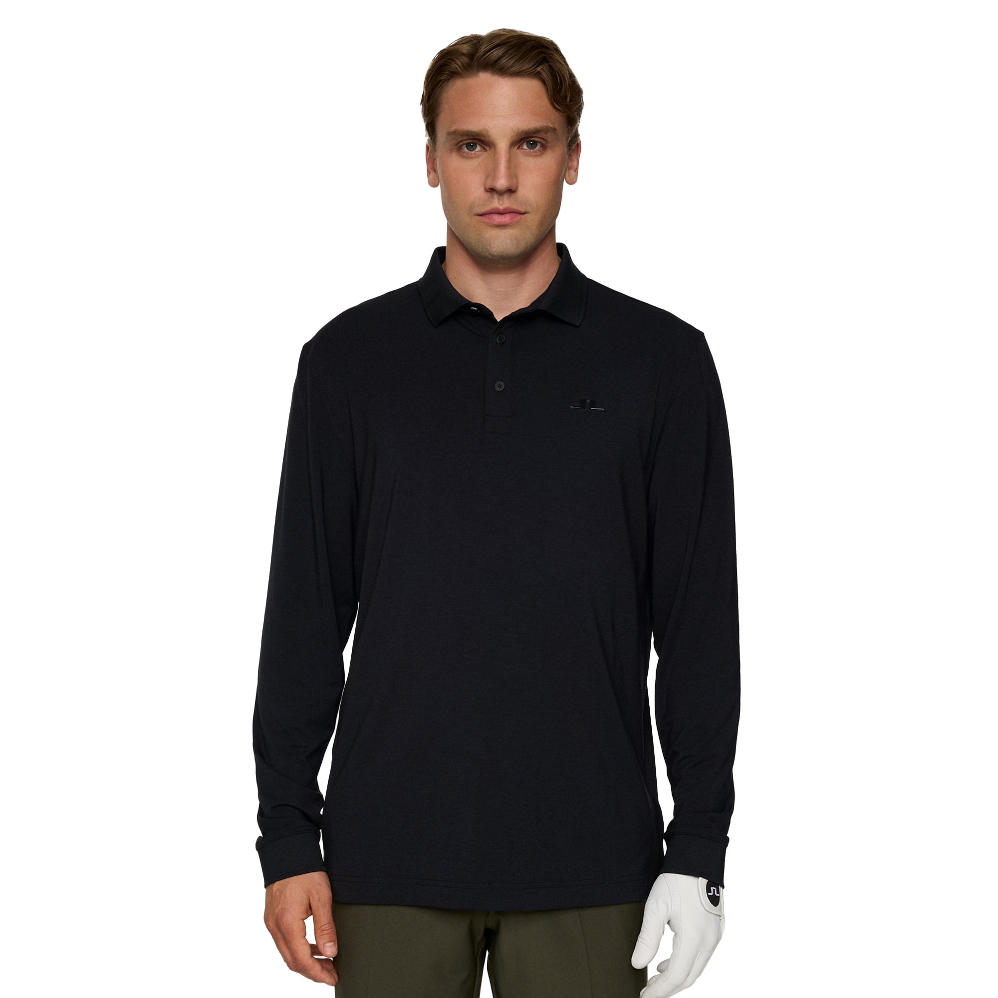 J.Lindeberg Golf Florian Long Sleeve Polo Shirt WH25 - Dark Grey