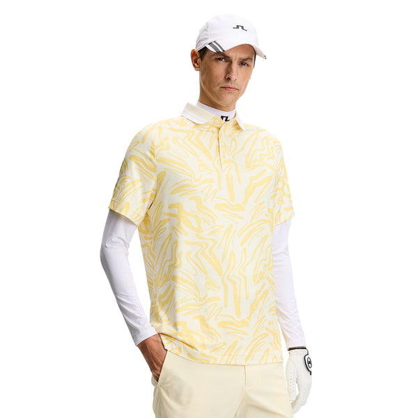 J.Lindeberg Golf George Polo Shirt PS26 - Scribble Sunshine K114