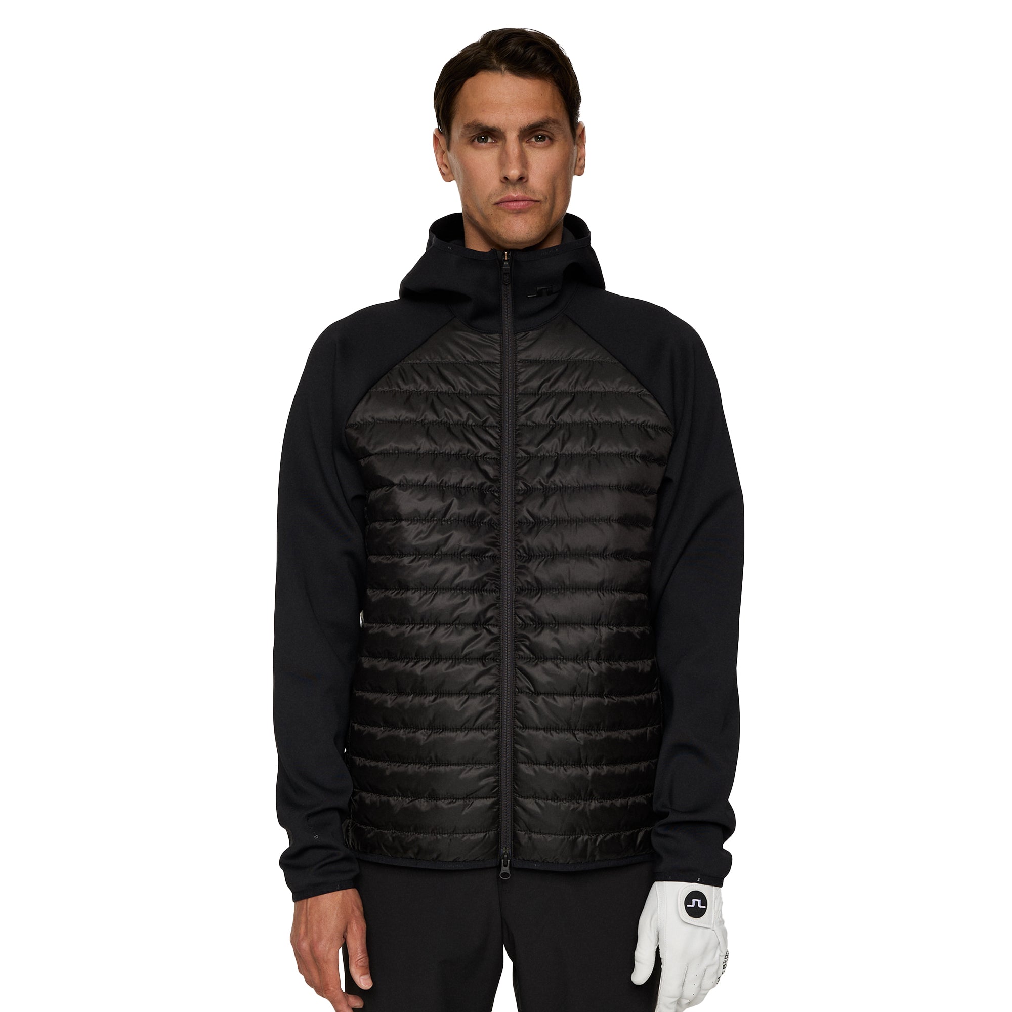 J.Lindeberg Golf Hayden Quilt Hybrid Hooded Jacket FW25 - JL Navy