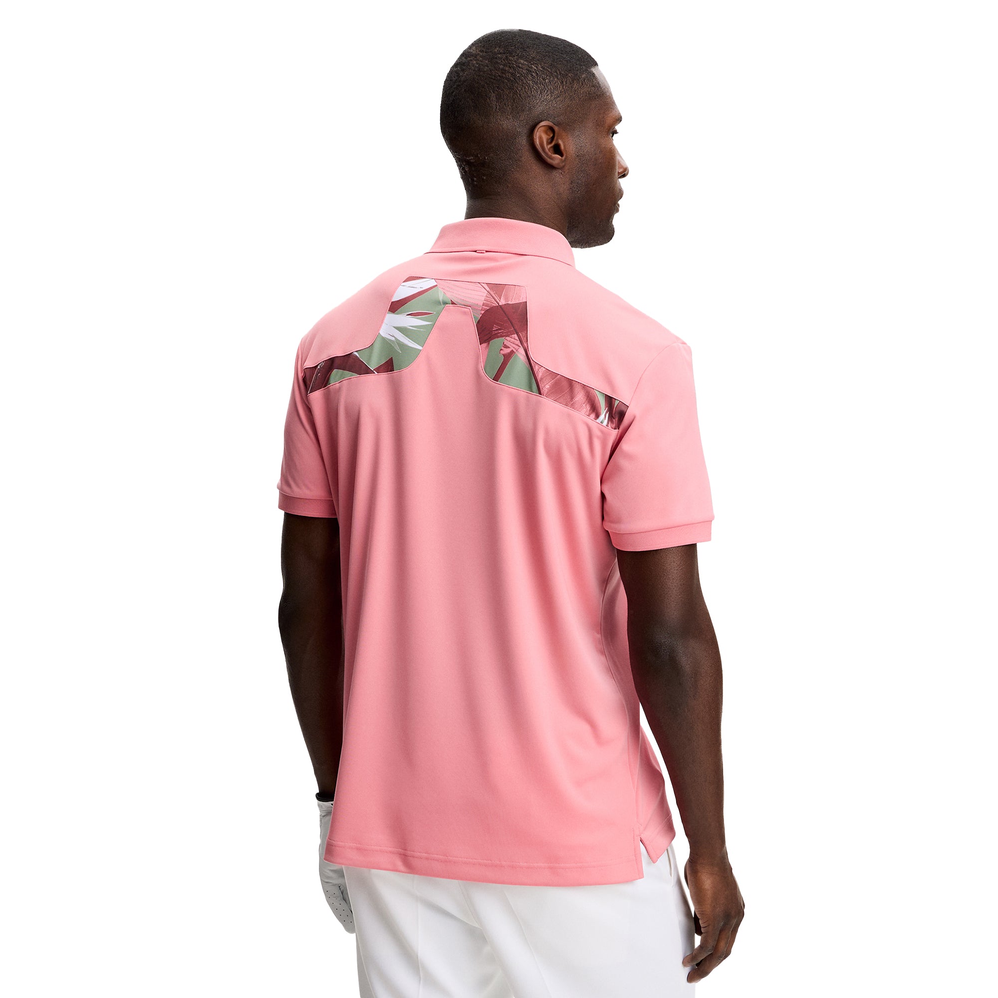 J.Lindeberg Golf KV Print Polo Shirt SS26 - Flamingo Plume S226