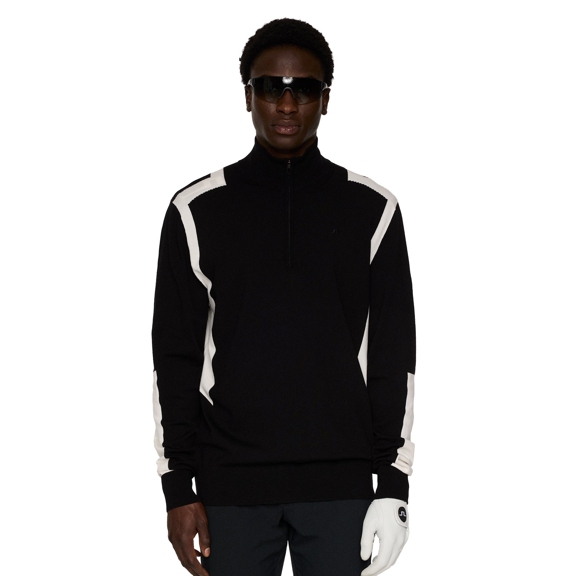 J.LINDEBERG GOLF ニットポロ J.Lindeberg Golf Kendrick Knitted Zip Neck Sweater FW25 - Black