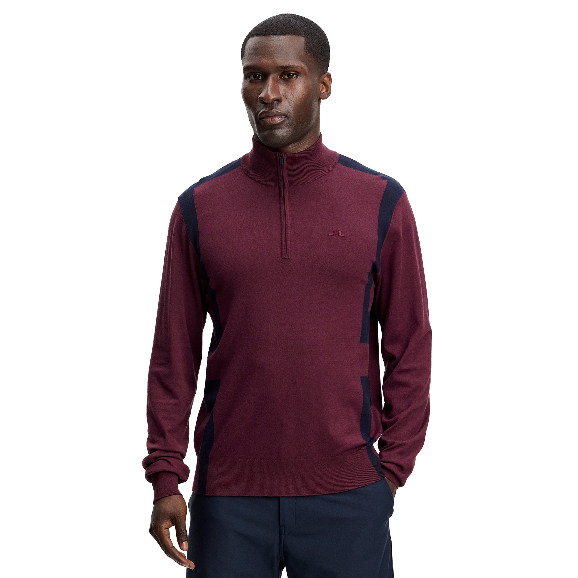 スキーウェア　J.LINDEBERG J.Lindeberg Golf Kendrick Knitted Zip Neck Sweater SS26 - JL Navy