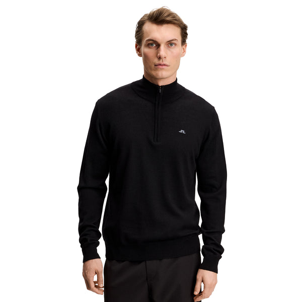 J.Lindeberg Golf Kiyan Merino 1/4 Zip Sweater NOOS - Black 9999