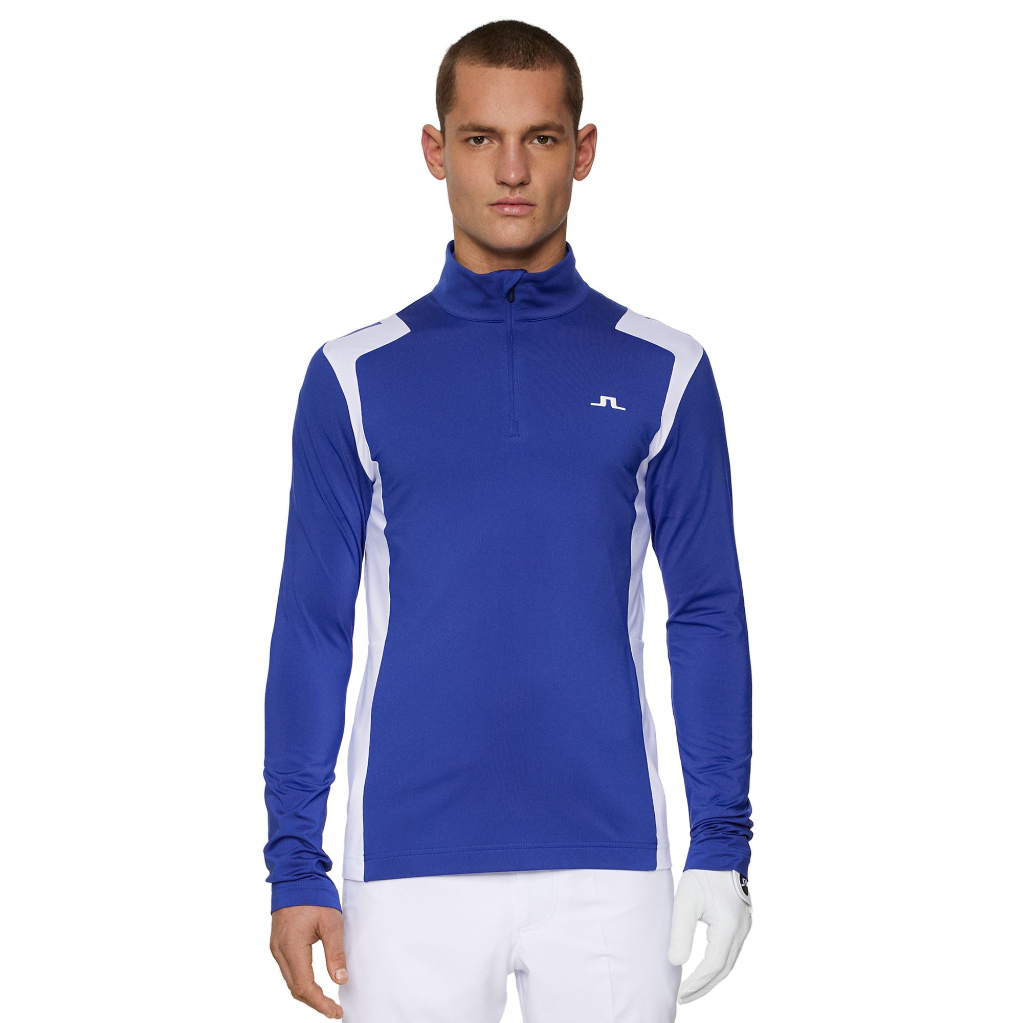 J.Lindeberg Golf Lukas Zip Mid Layer SS25 Clematis Blue O356