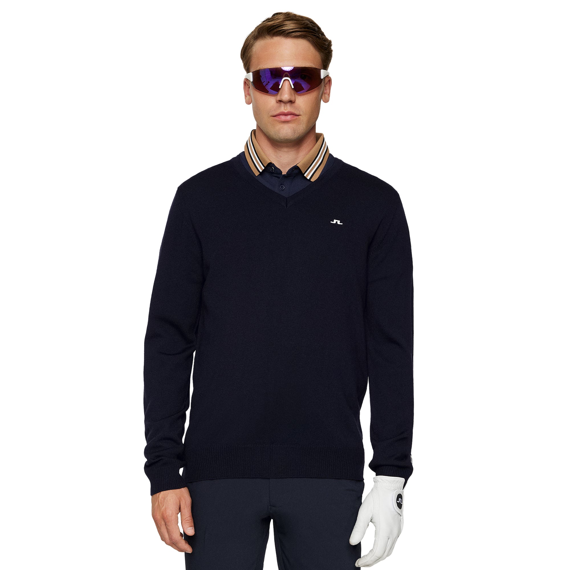 J.Lindeberg Golf Lymann Knitted Sweater SS25 JL Navy 6855