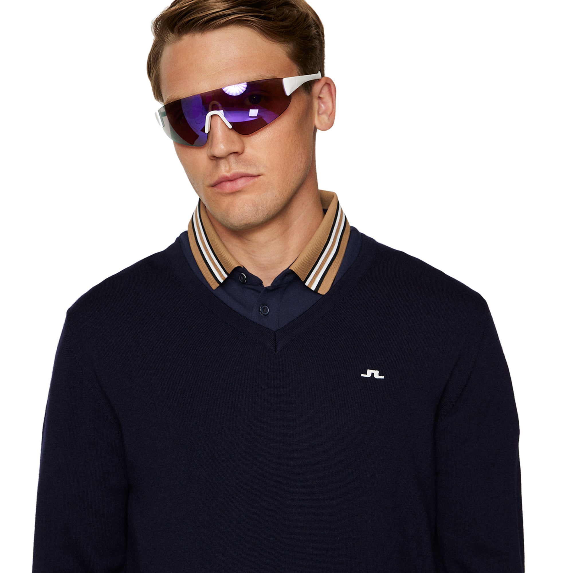 J.Lindeberg Golf Lymann Knitted Sweater SS25 JL Navy 6855